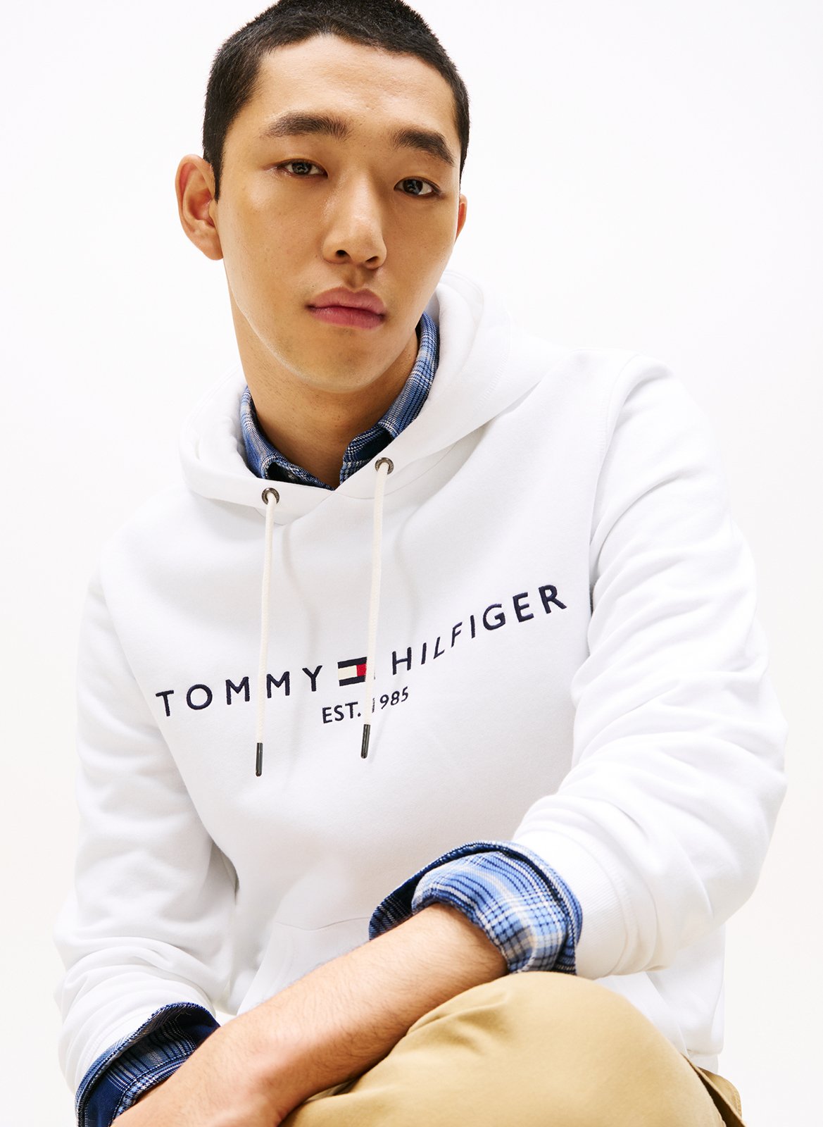 Kapuzensweatshirt aus Baumwoll-Mix, Regular Fit Weiss