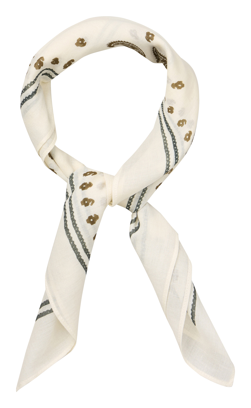 Vierkante, katoenen foulard met print BECKSONDERGAARD Wit