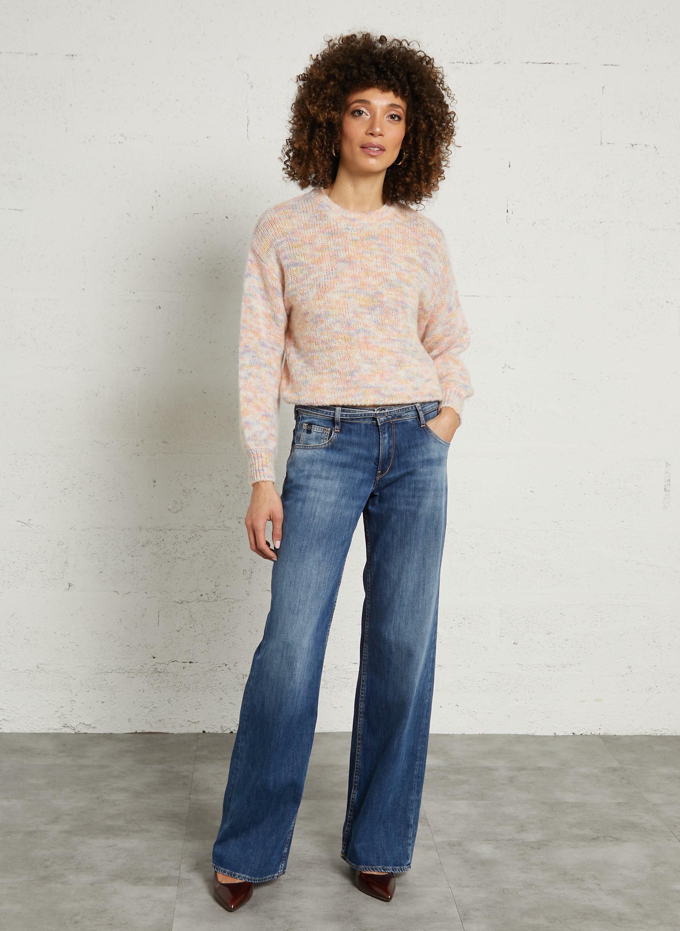 Weite Jeans aus Baumwoll-Mix LE TEMPS DES CERISES Blau