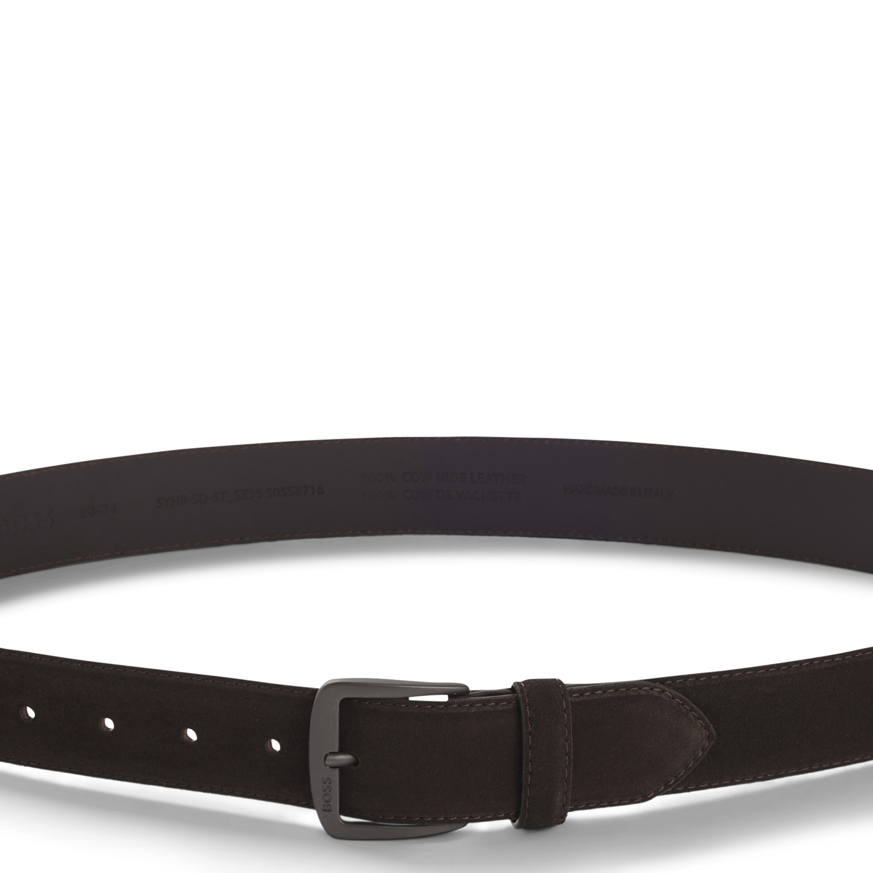 - Buckle closure. - Width: 3 cm.  BOSS Brown