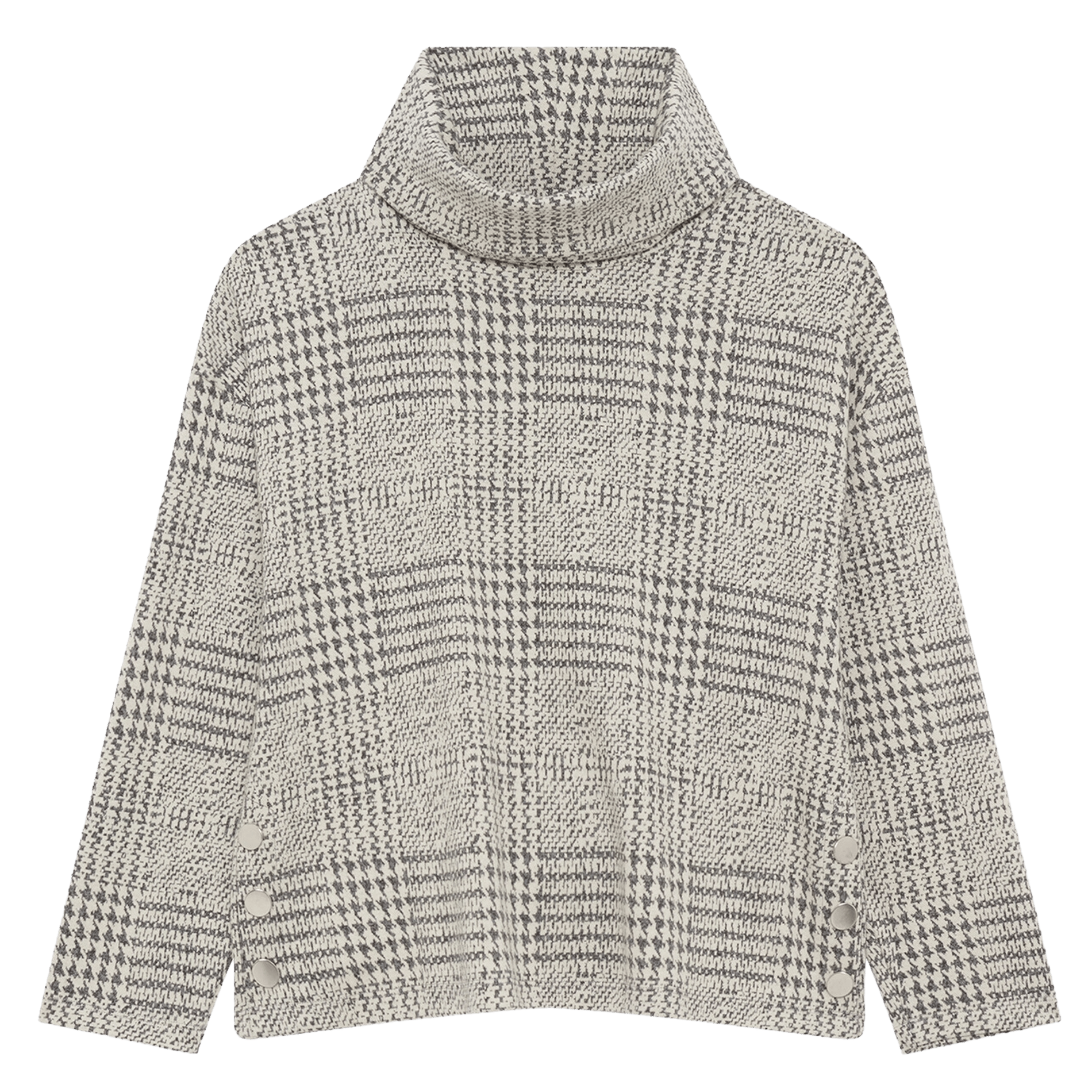 Gerade geschnittener Rollkragenpullover mit Print CAROLL Grau