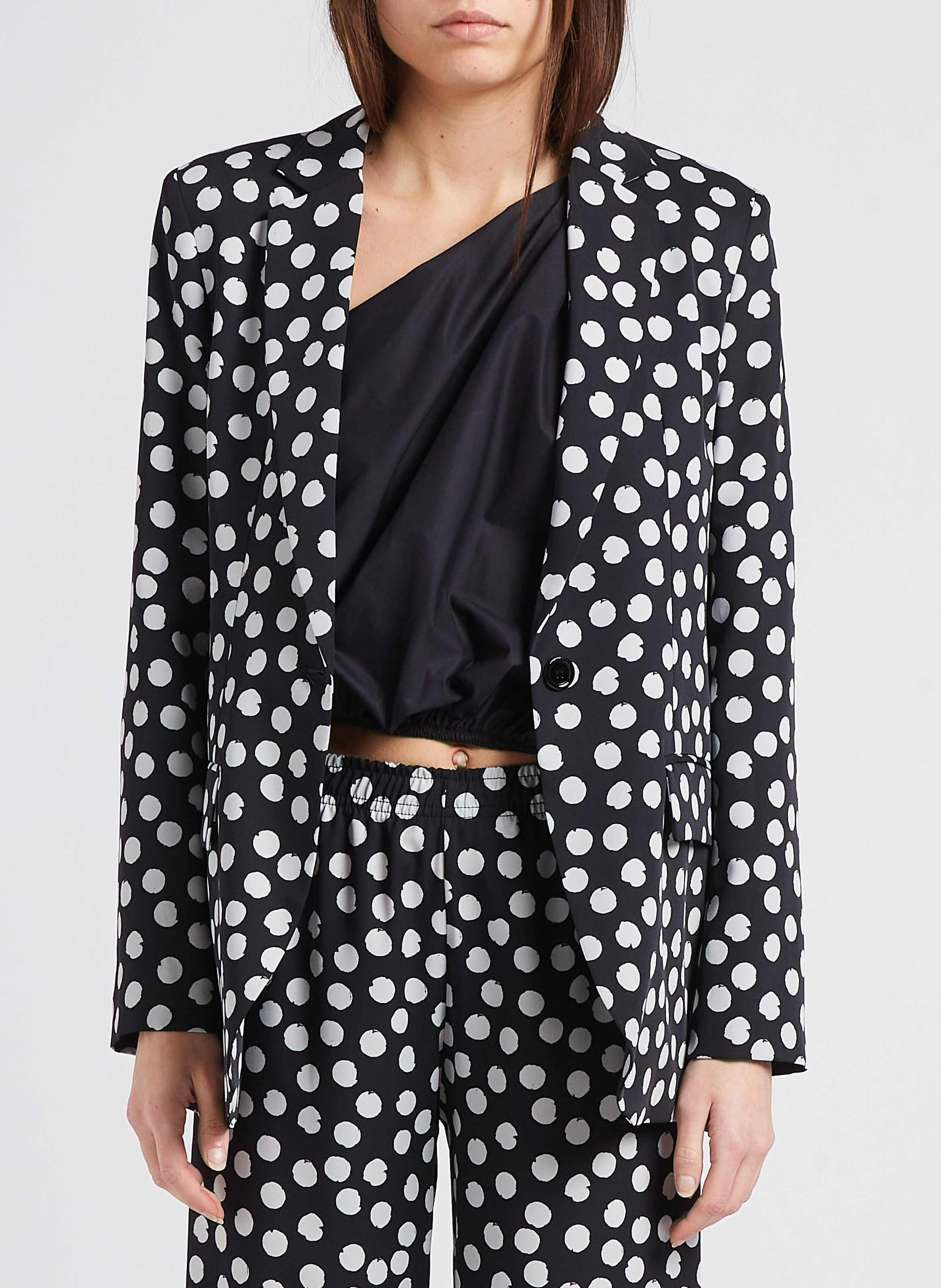 Veste de tailleur ajustée à pois IMPERIAL Noir