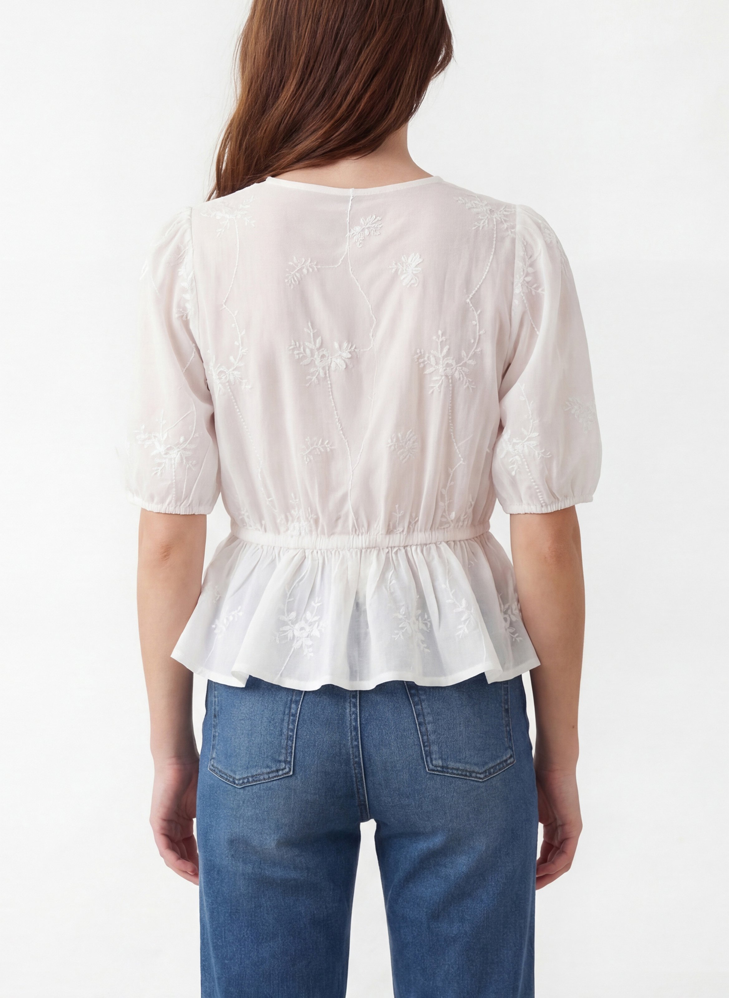 Bluse Rundhalsausschnitt aus Baumwolle KOOKAI Weiss