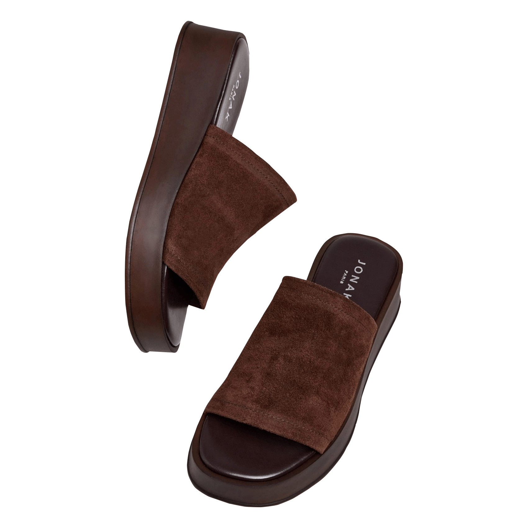 Sandales compensées en cuir JONAK Marron