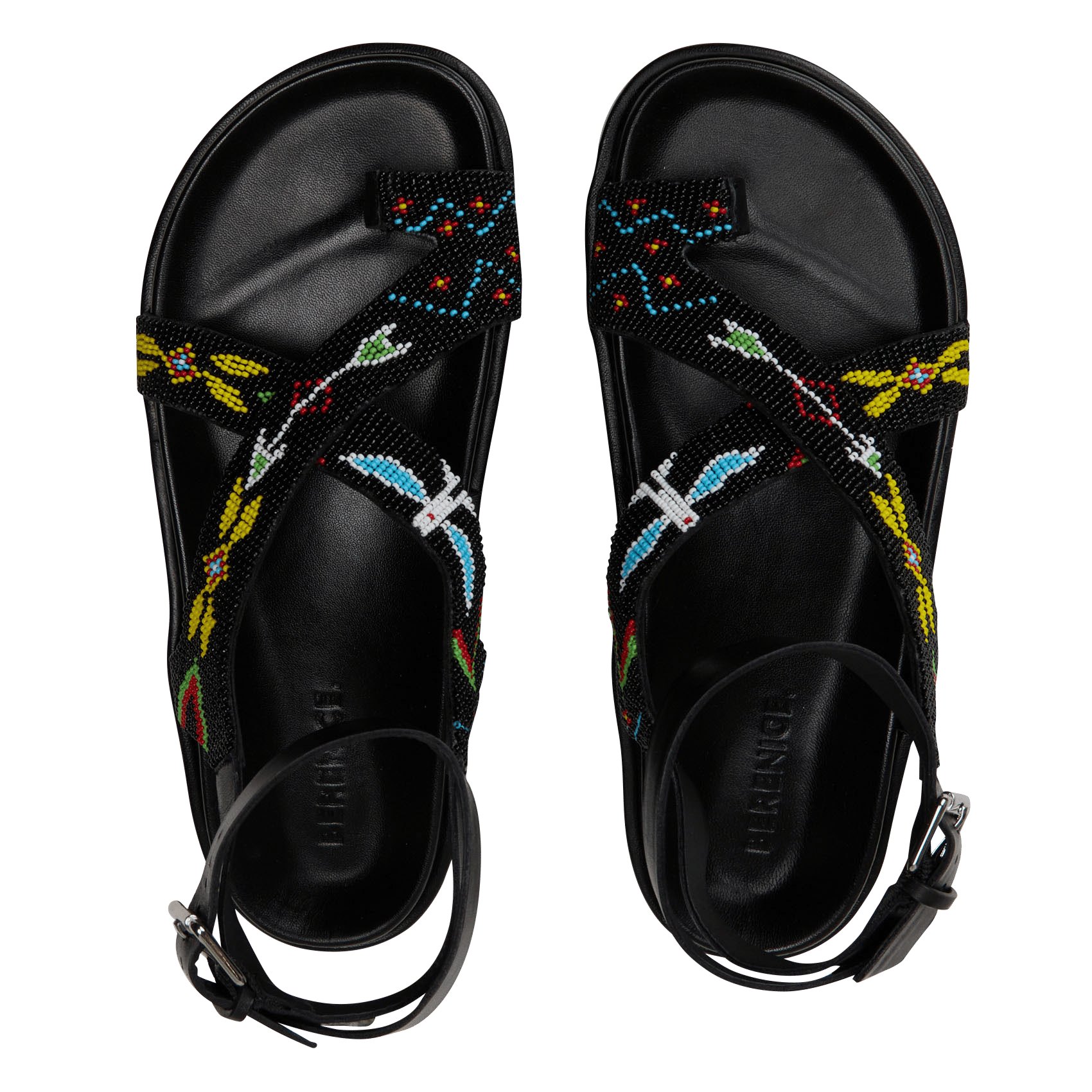 Sandales plates en cuir BERENICE Noir