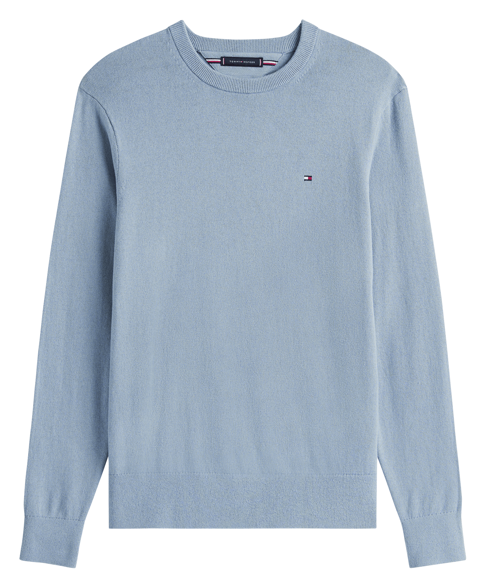 Pull col rond en coton mélangé TOMMY HILFIGER Bleu