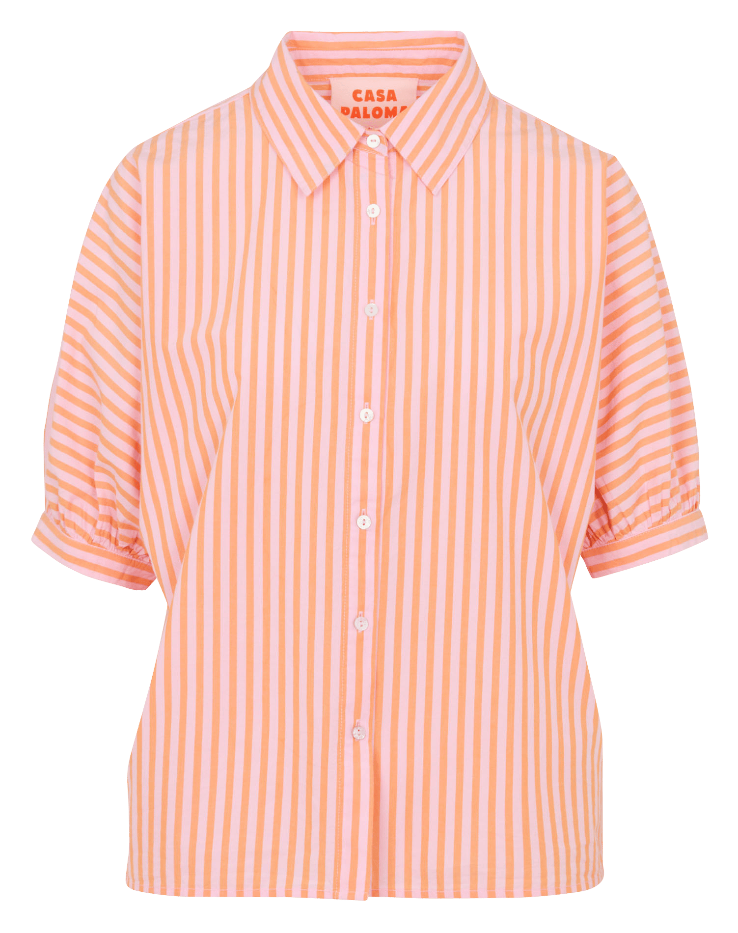 Chemise oversize col classique en coton rayé MAISON 123 Orange