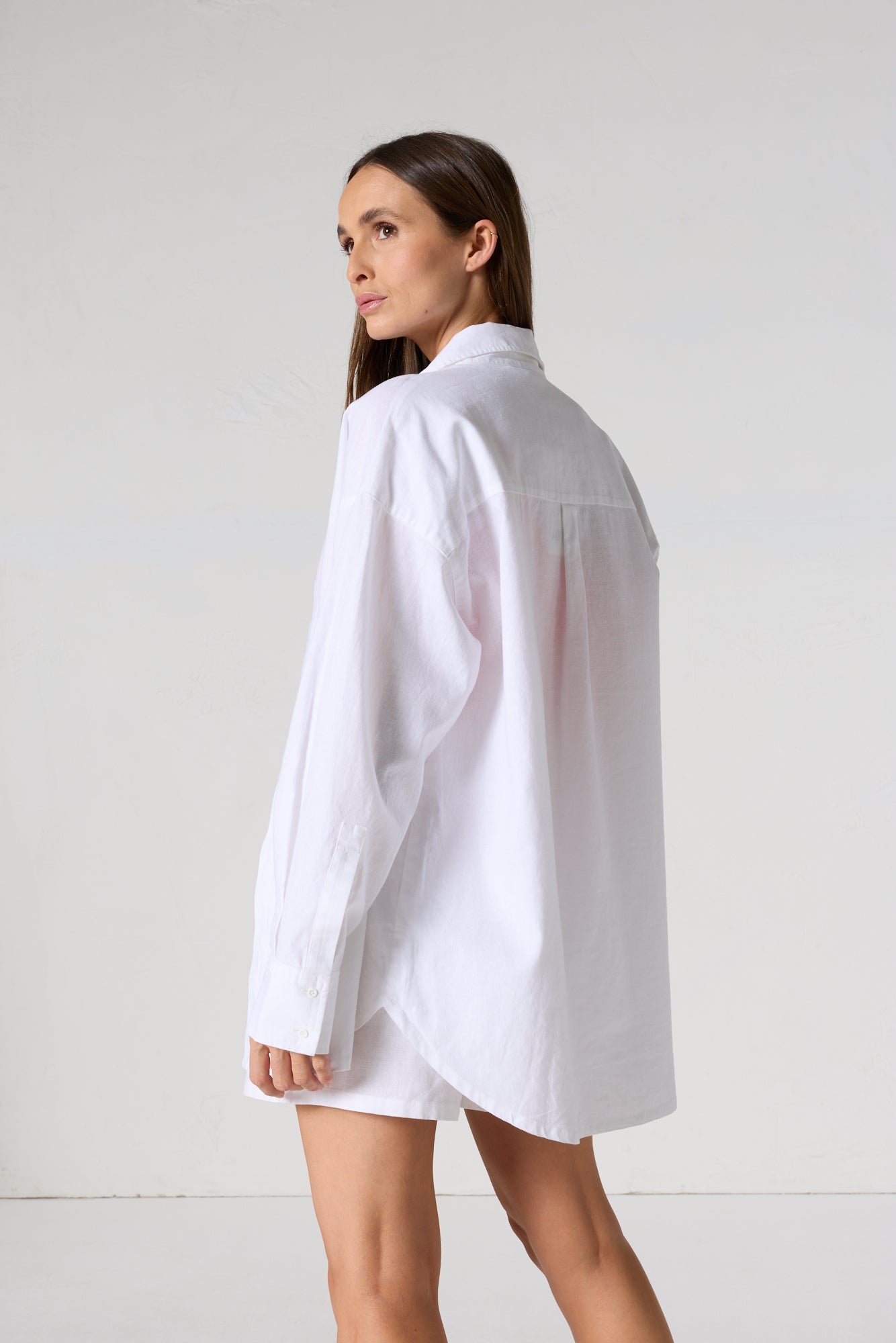 Chemise mixte en lin calypso JOTT Blanc