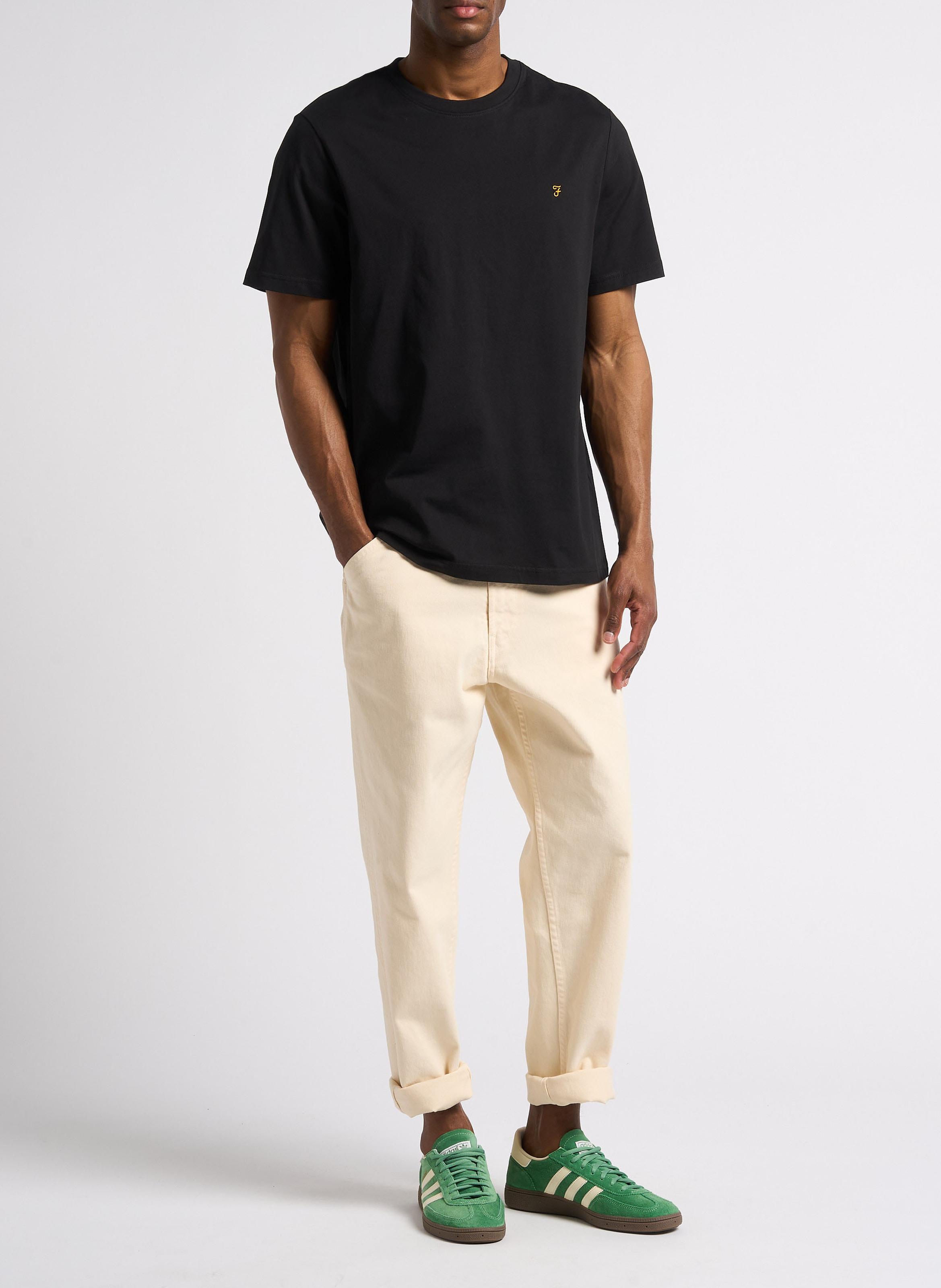 Tee-shirt col rond en coton bio FARAH Noir