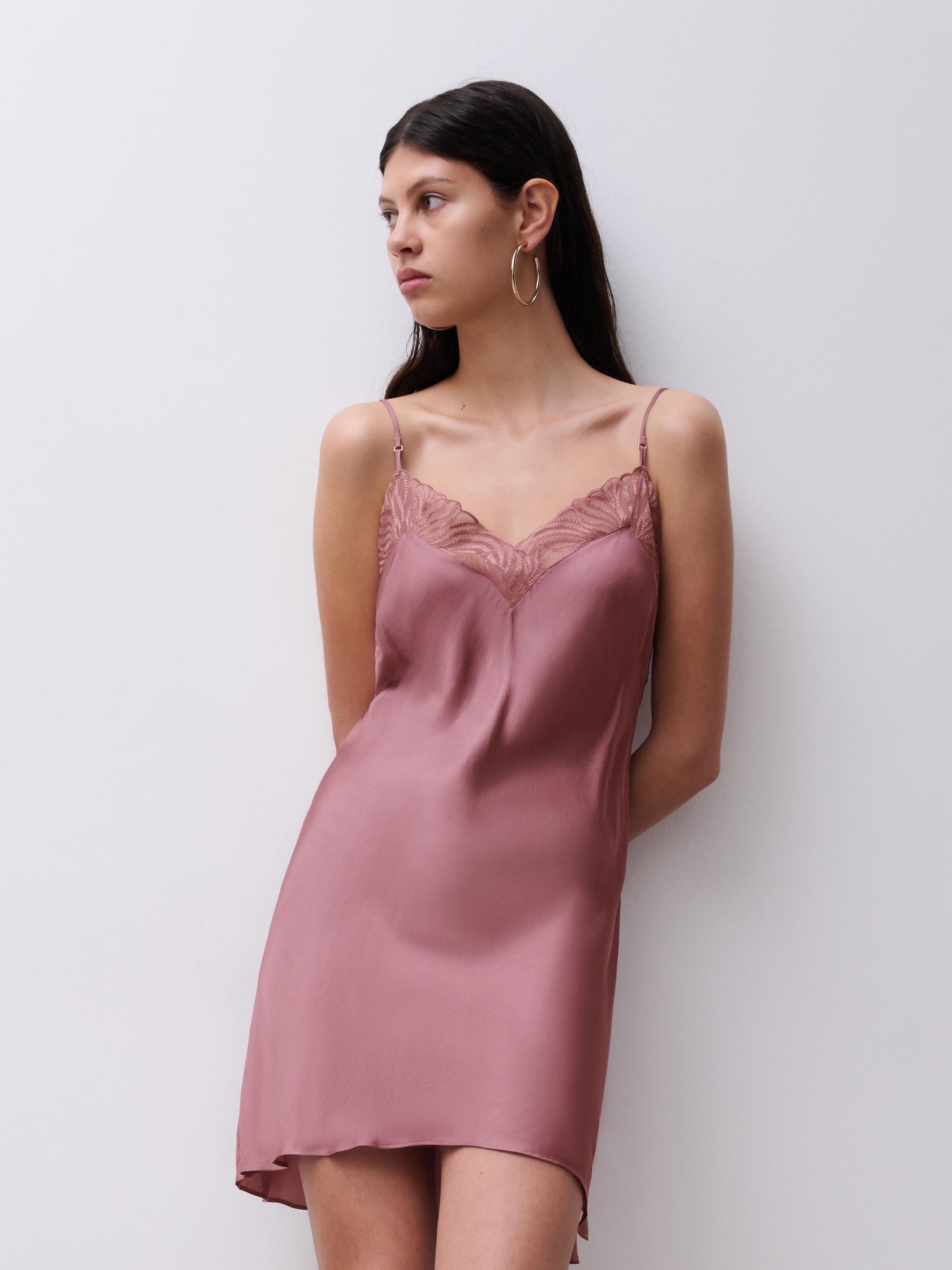 Embroidered nightgown CHANTELLE Brown