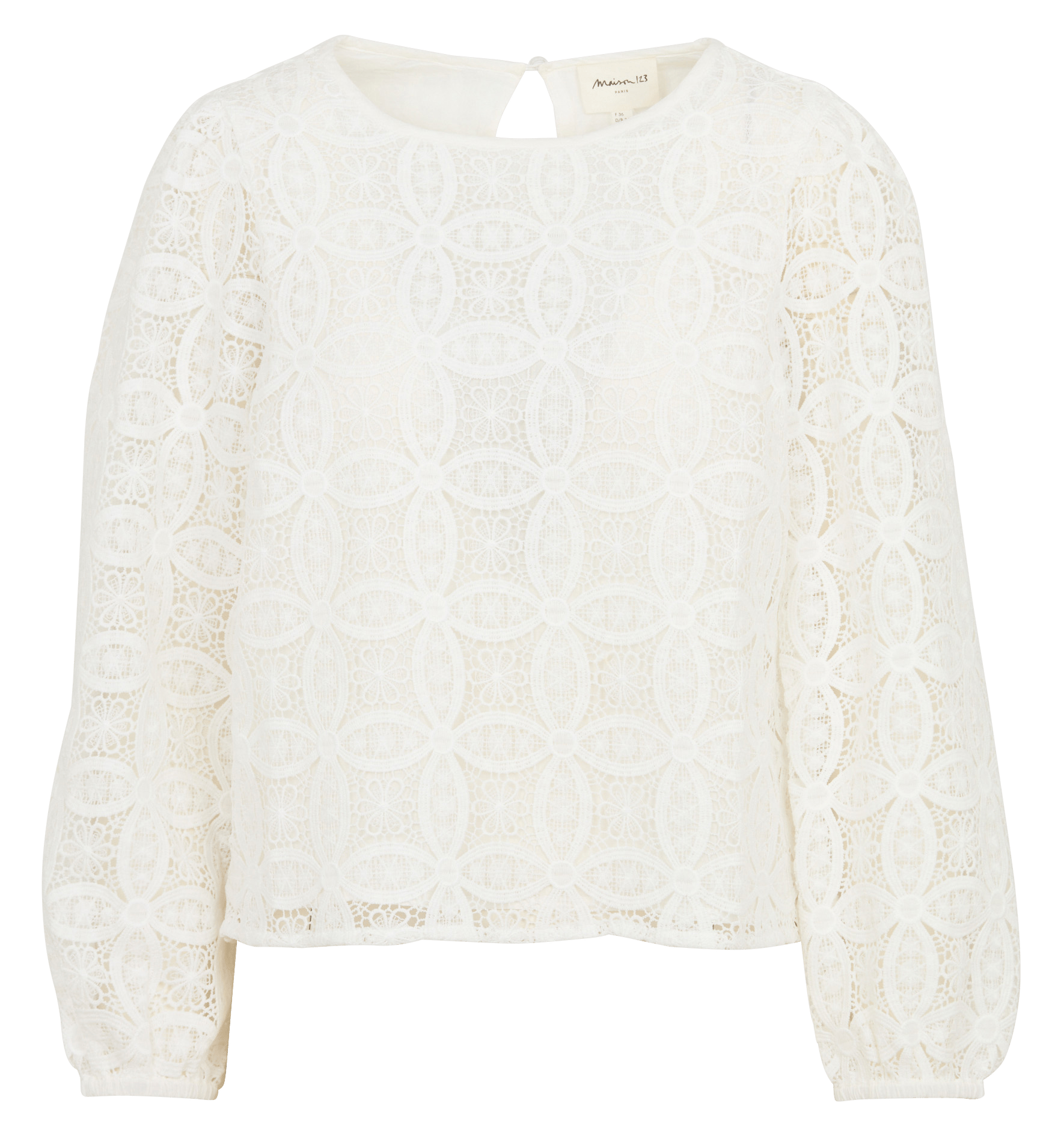 Long-sleeve lace top MAISON 123 White