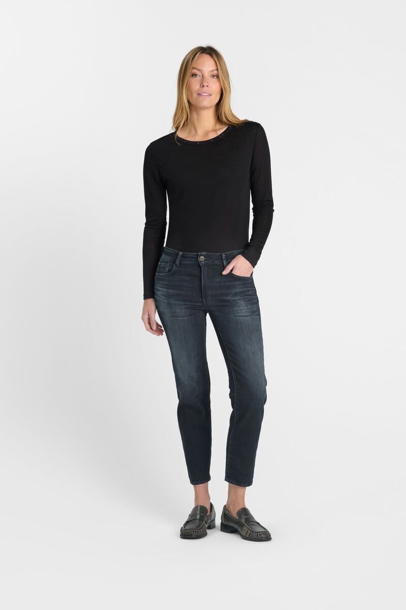 Jeans push-up  taille haute pulp, 7/8ème LE TEMPS DES CERISES Bleu