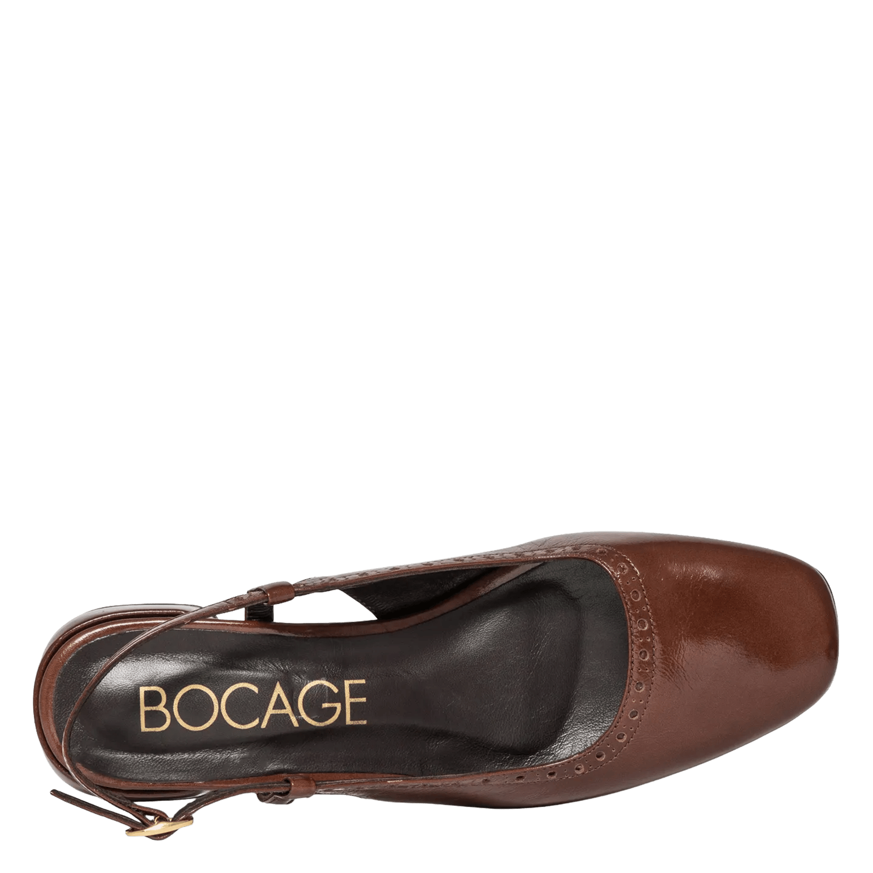 Slingback-Pumps aus einfarbigem Leder BOCAGE Braun