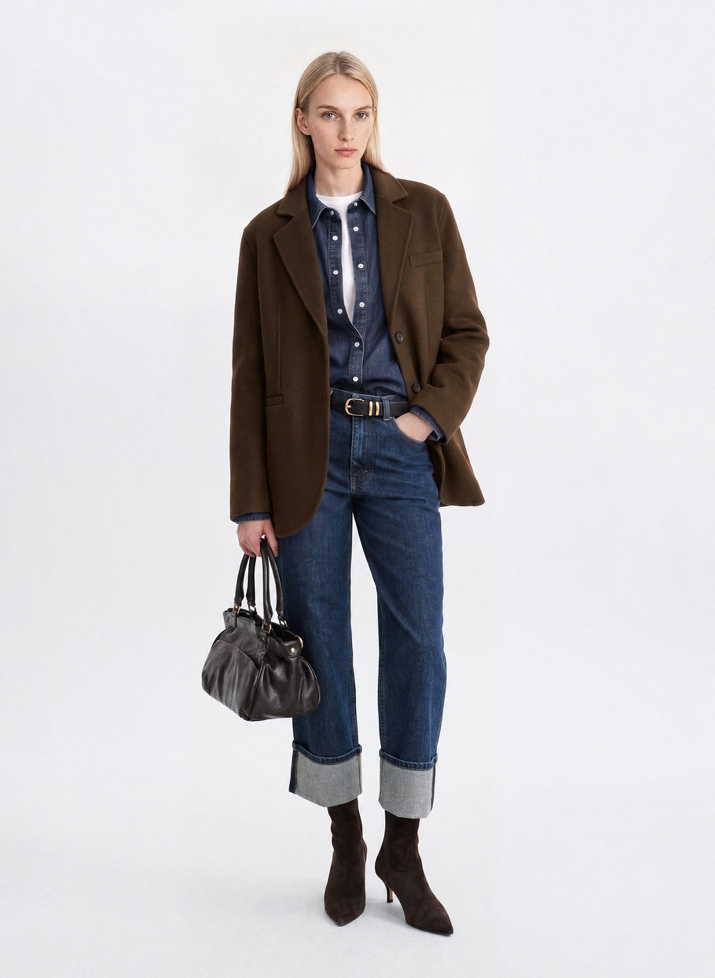 Wool-blend jacket with tailored collar VANESSA BRUNO Brown