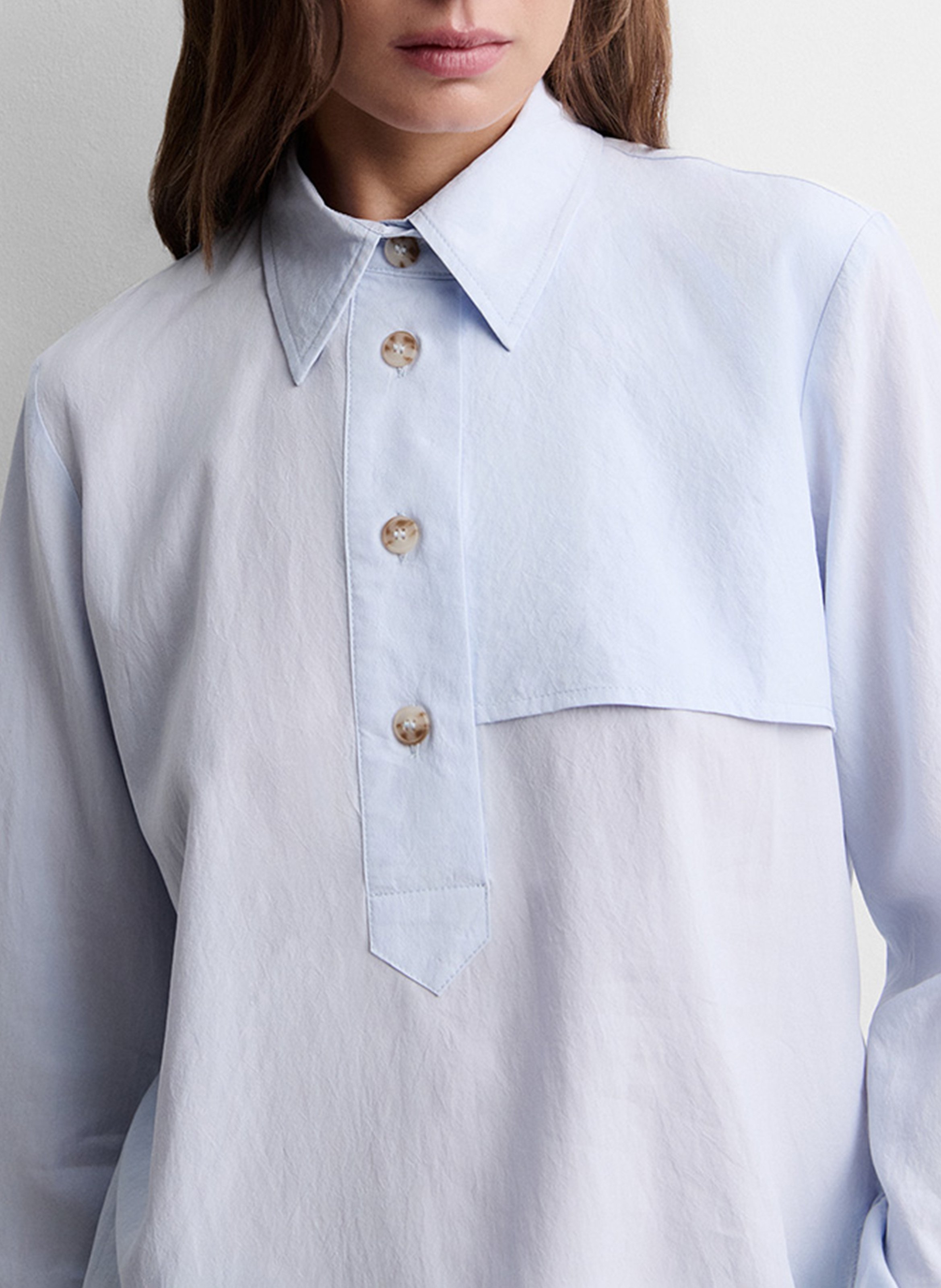 Chemise col boutonné unie SIMORRA Bleu