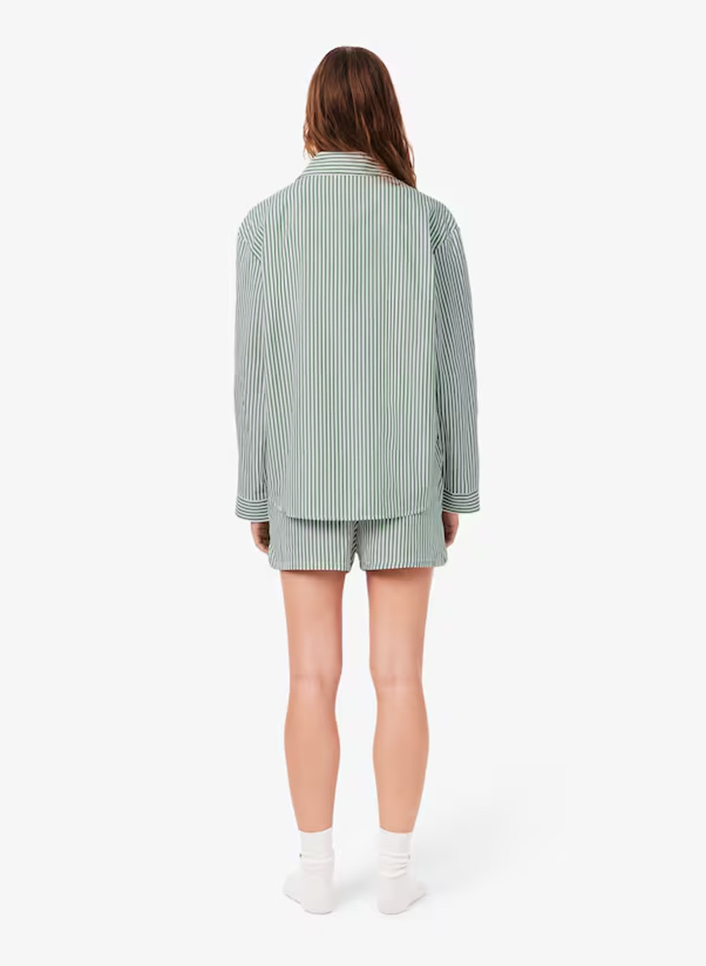 Striped cotton pyjama set LACOSTE Green