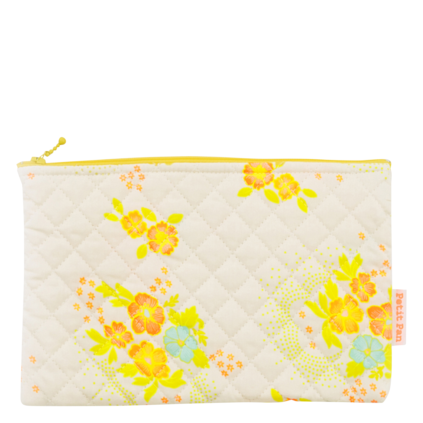 Floral print quilted cotton pouch Folksy ecume Petit pan Child