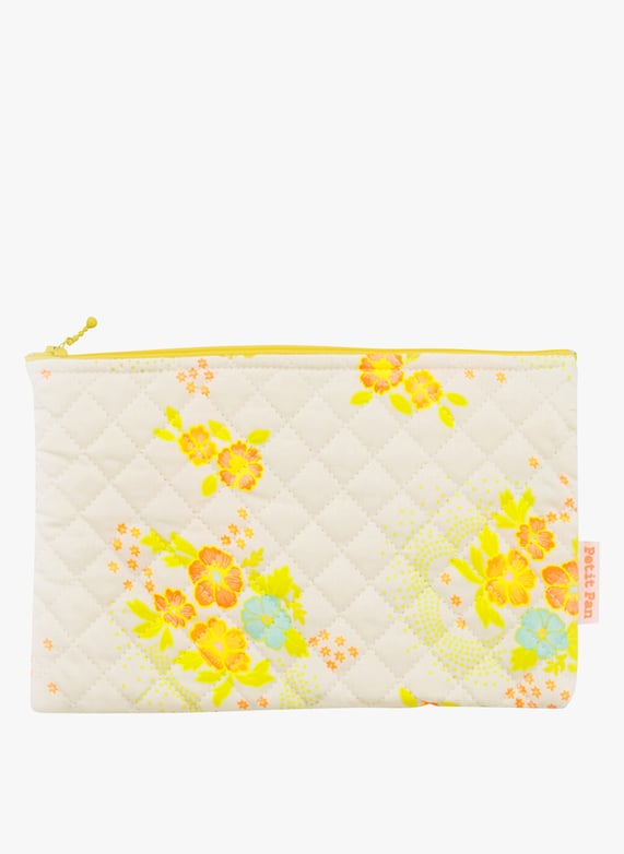 Floral print quilted cotton pouch Folksy ecume Petit pan Child