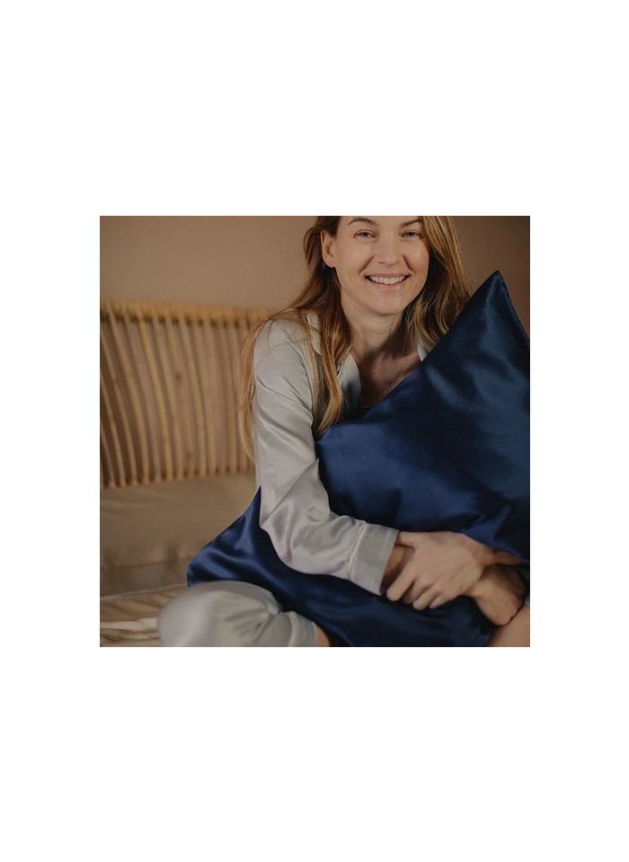 Taie D'oreiller En Soie 65x65 Vert Am Bleu Nuit Emily's Pillow