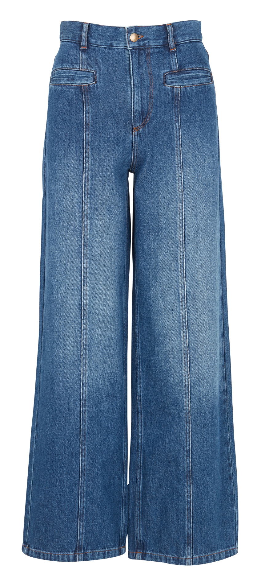 Jean large taille haute INDEE Bleu
