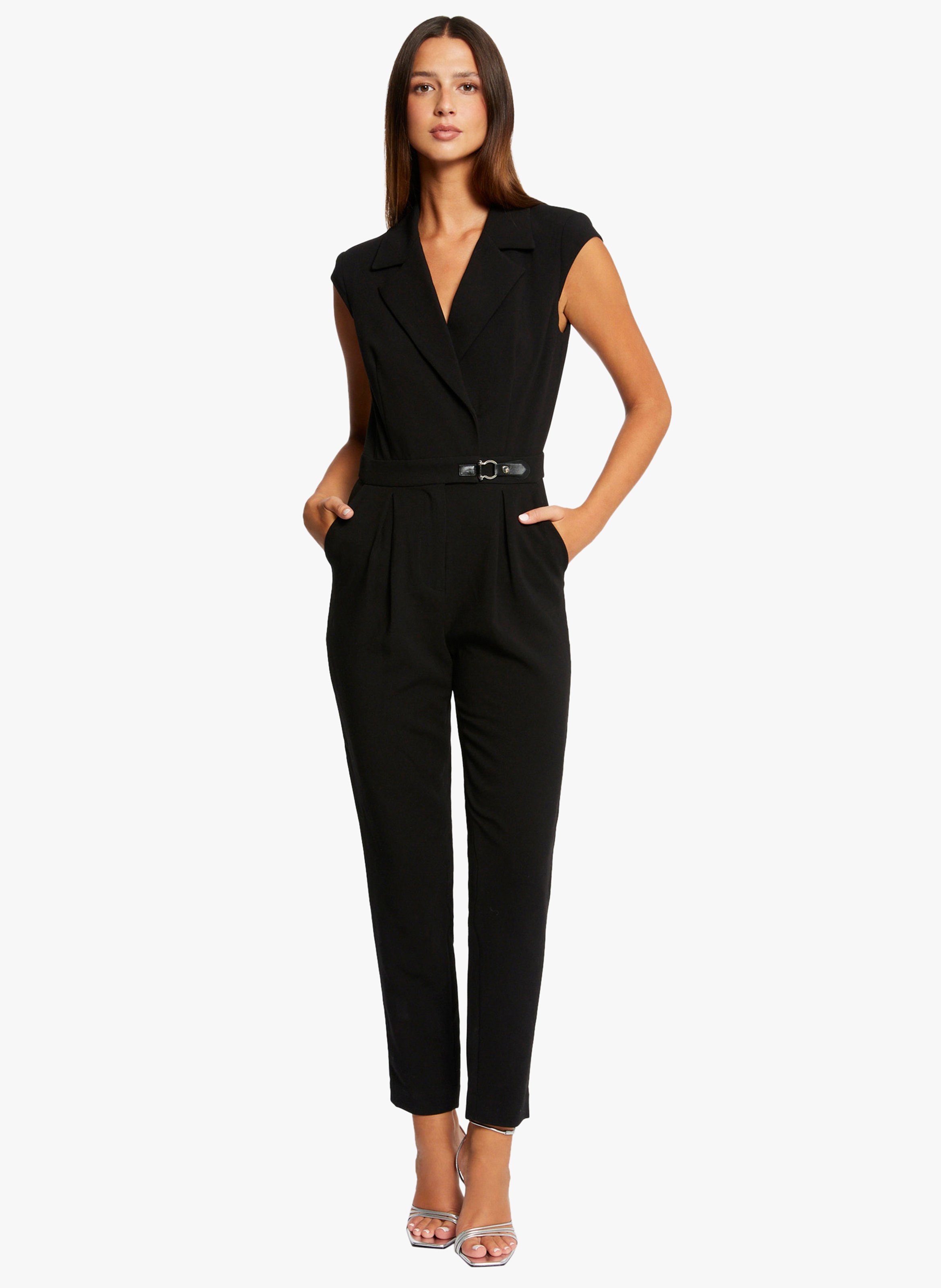 Black cheap fitted jumpsuit