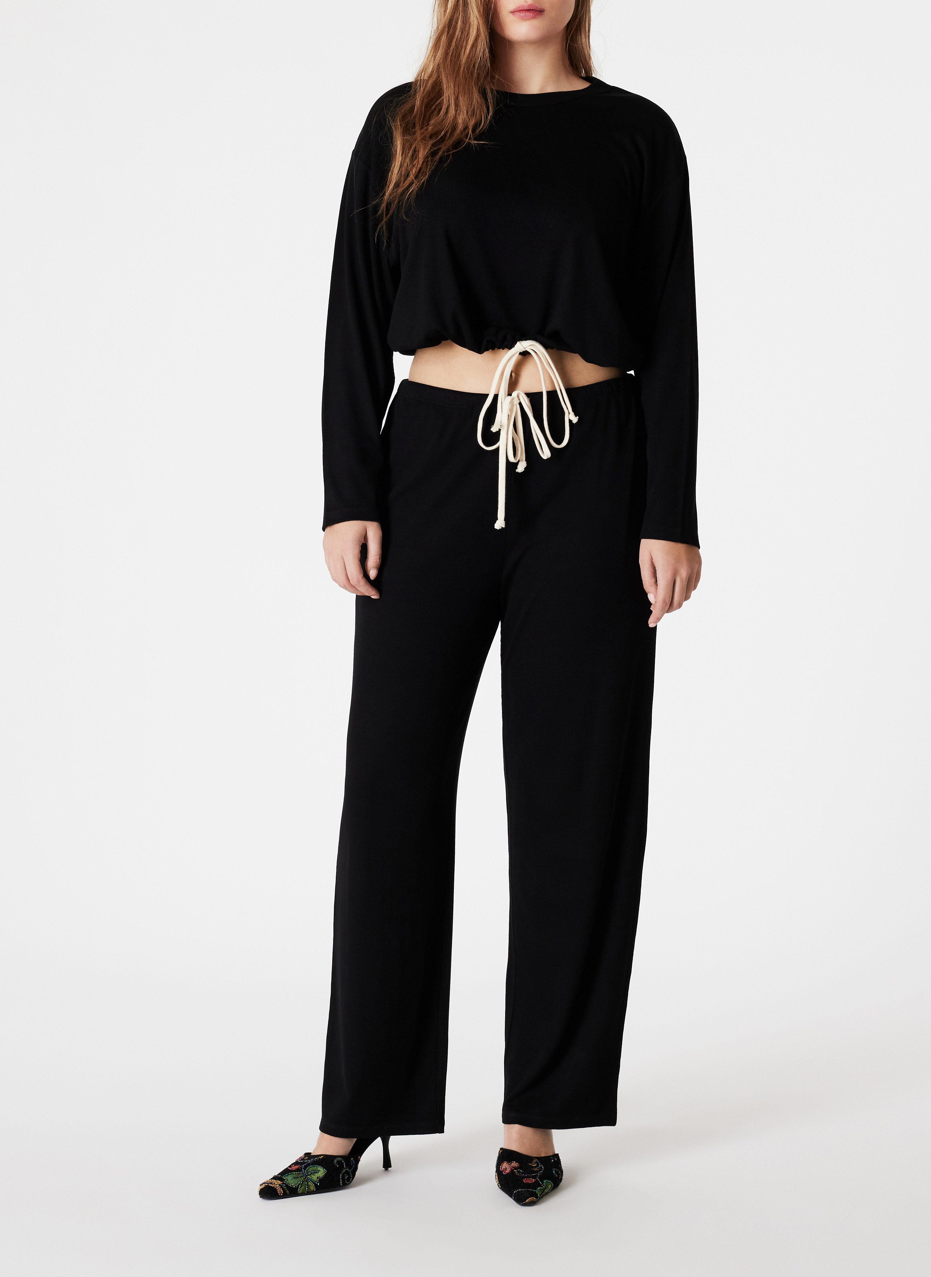 Kurzes, geripptes Sweatshirt ICONE