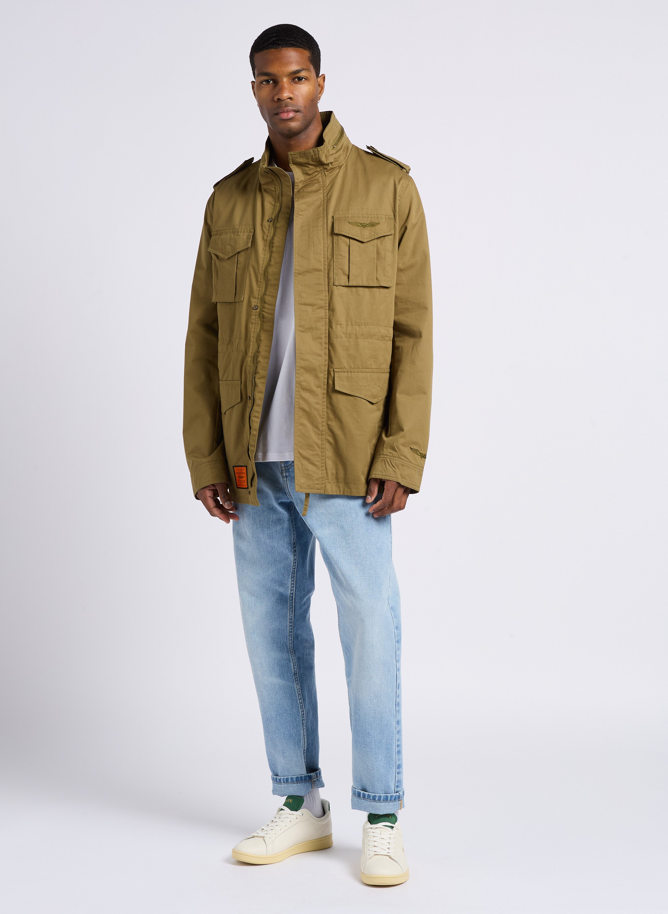 Staright embroidered round-neck cotton T-shirt CHEVIGNON White