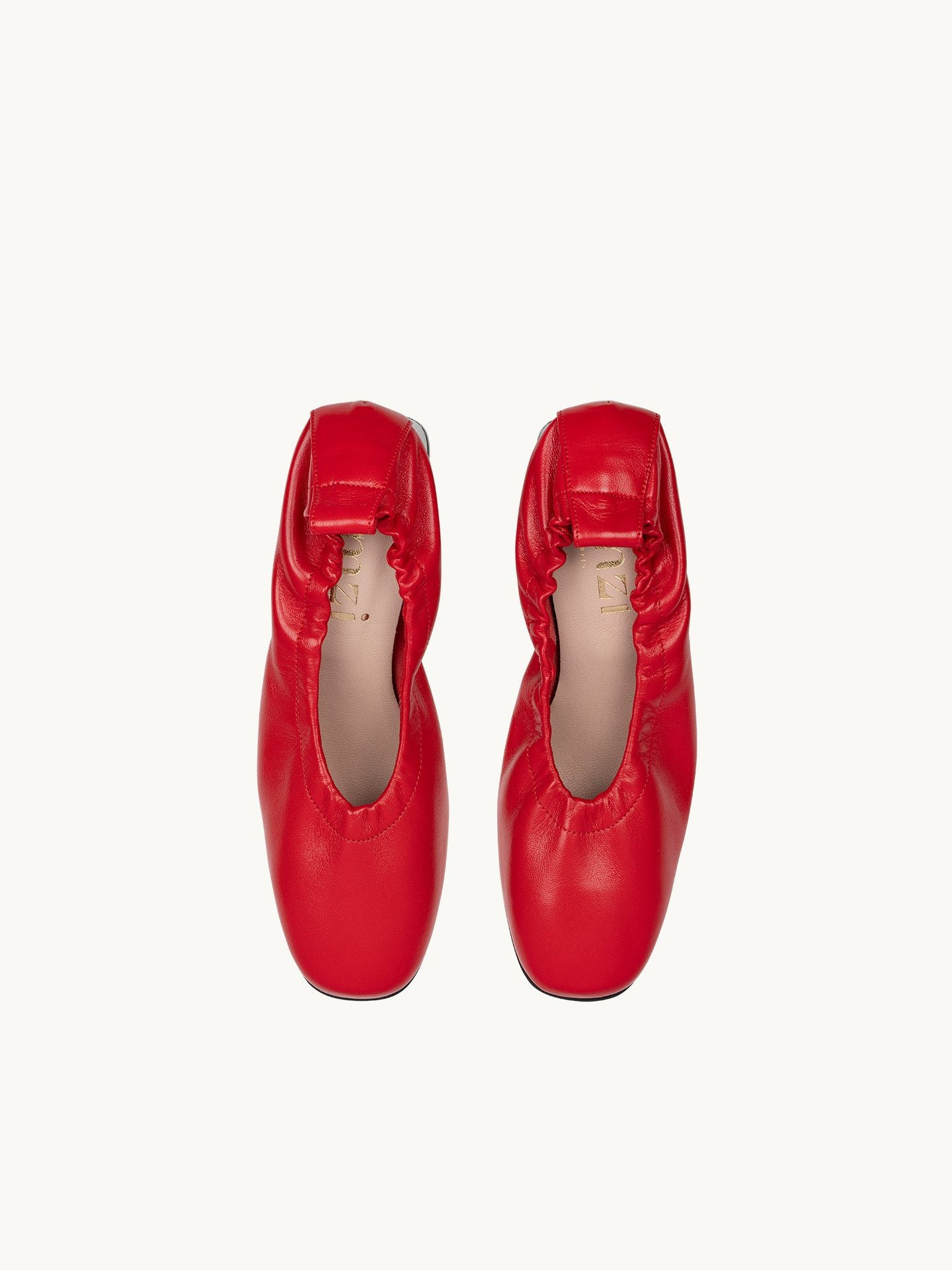 Heeled ballet flats in nappa leather EMZI PARIS Red