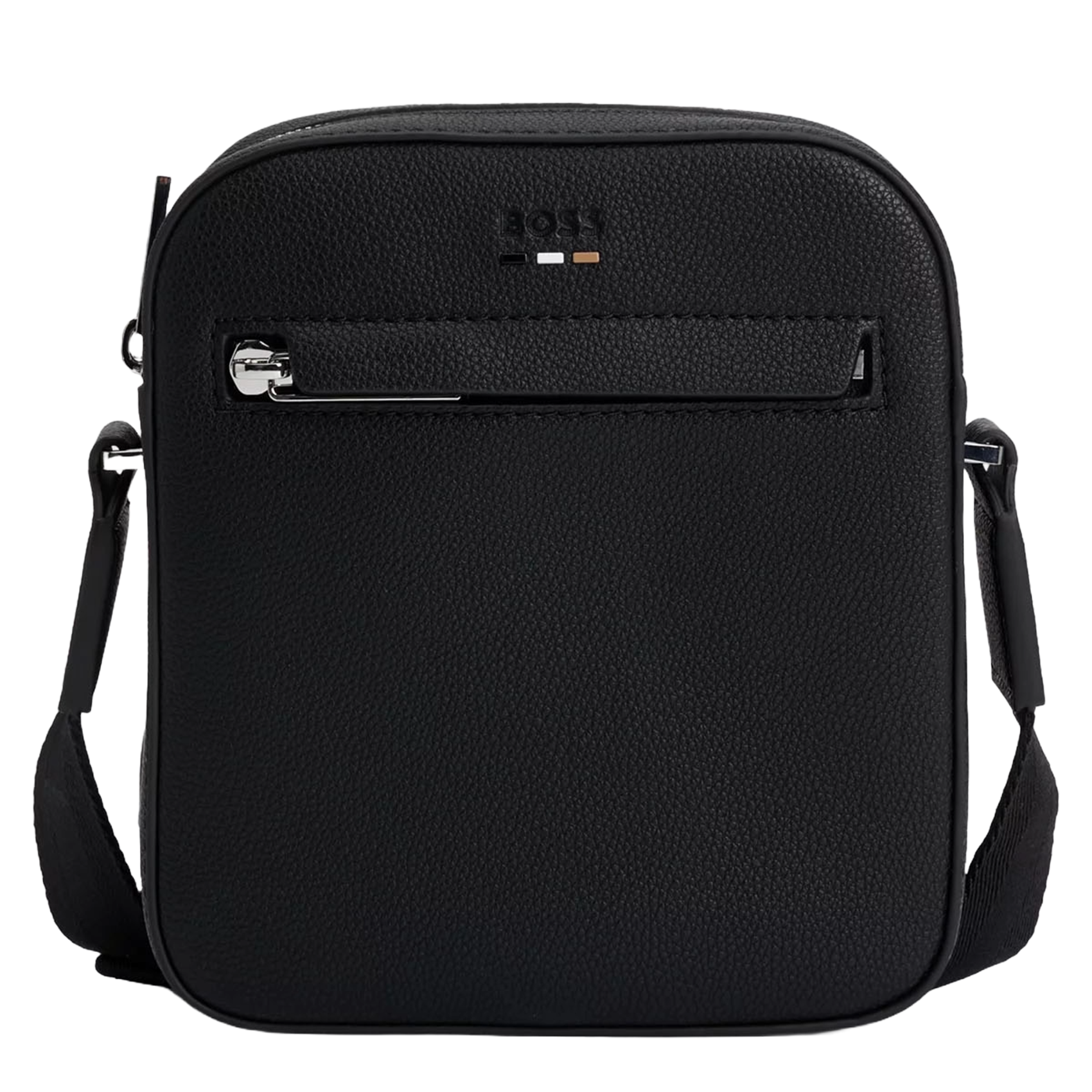 Grained faux leather messenger bag BOSS Black