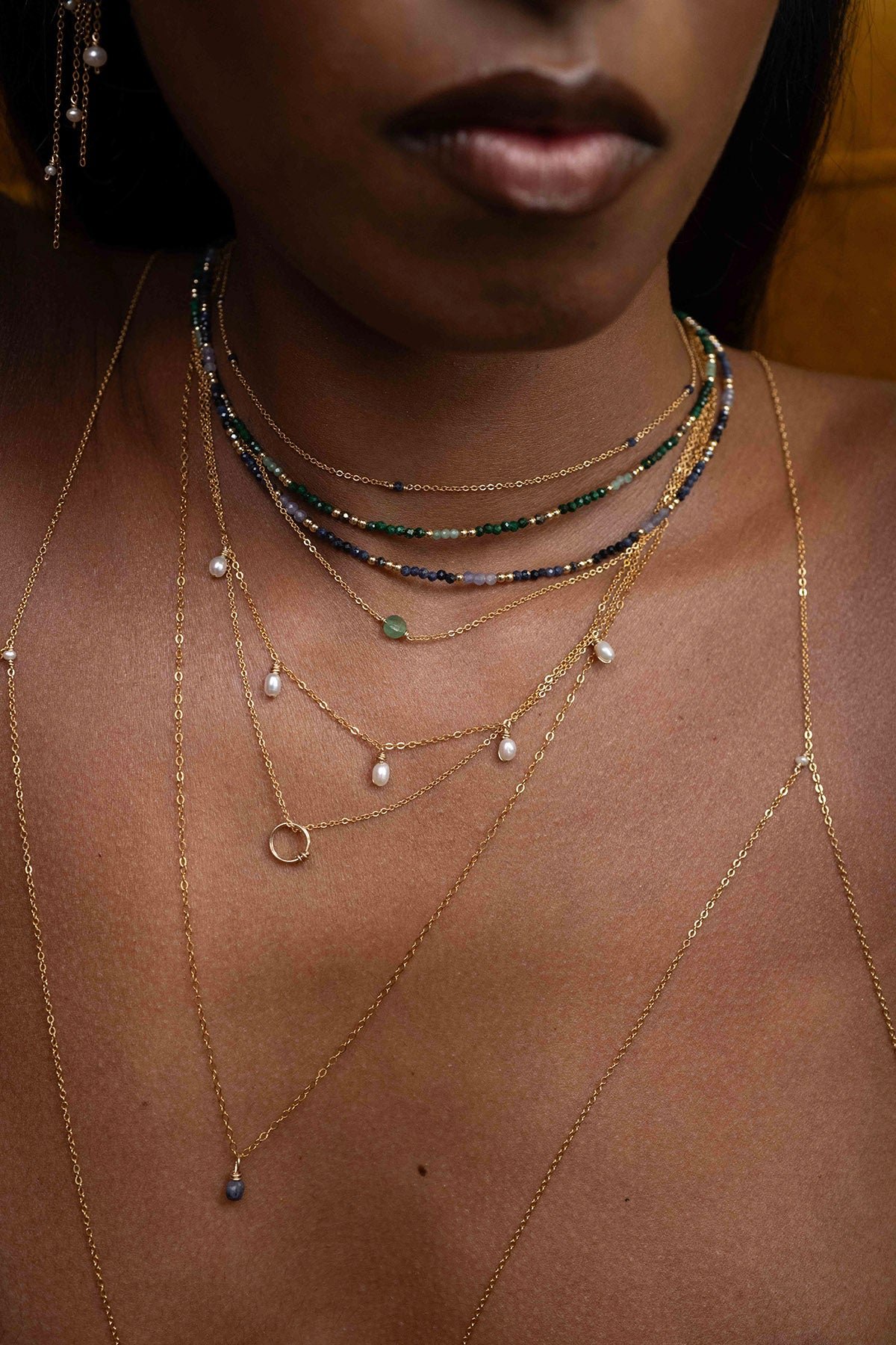 Double necklace-bracelet - mint YAY Green