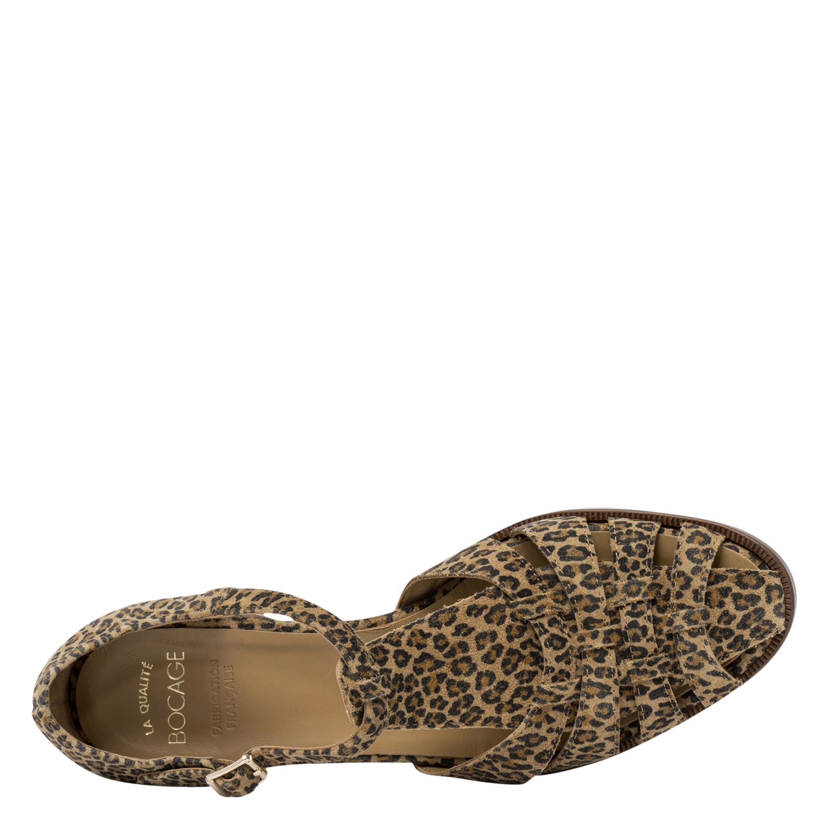 Flache Ledersandalen mit Leopardenmuster BOCAGE Mehrfarbig