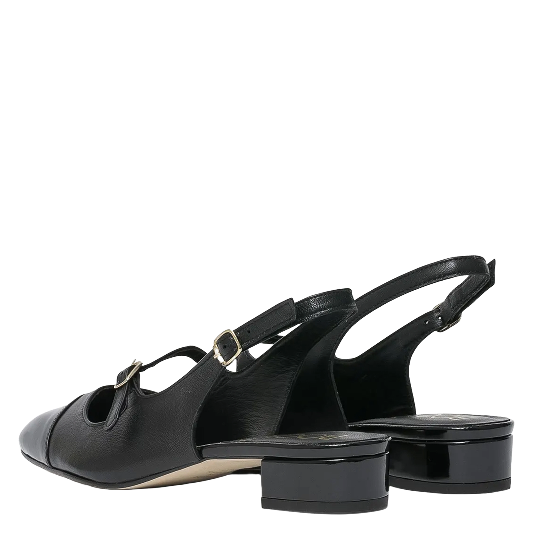 Ledersandalen mit niedrigem Absatz BOCAGE Schwarz