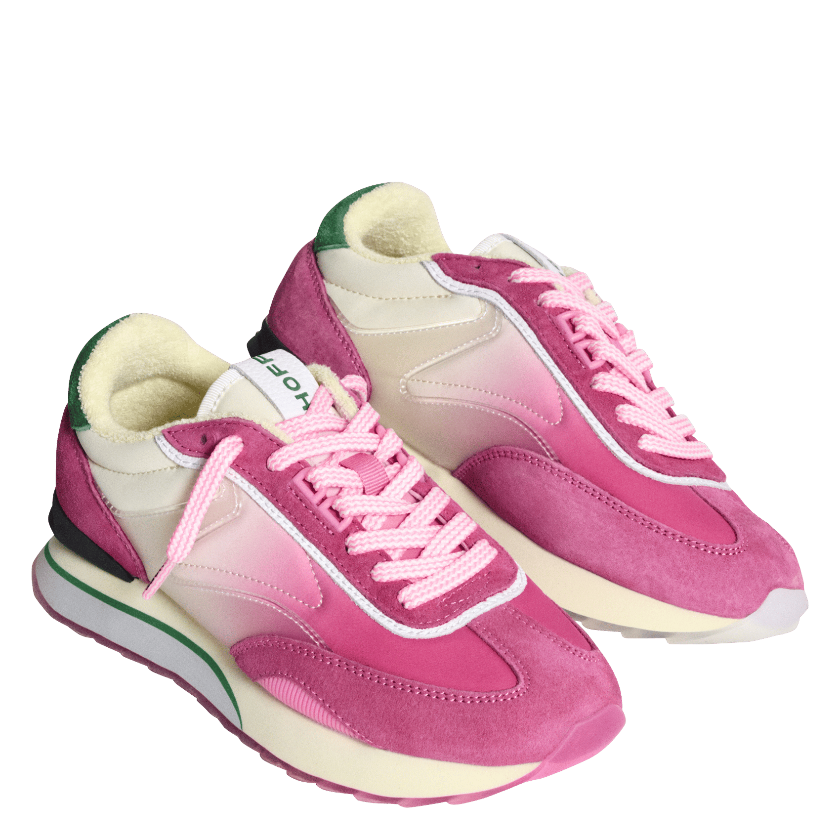 Low-top lace-up mixed leather sneakers HOFF Pink