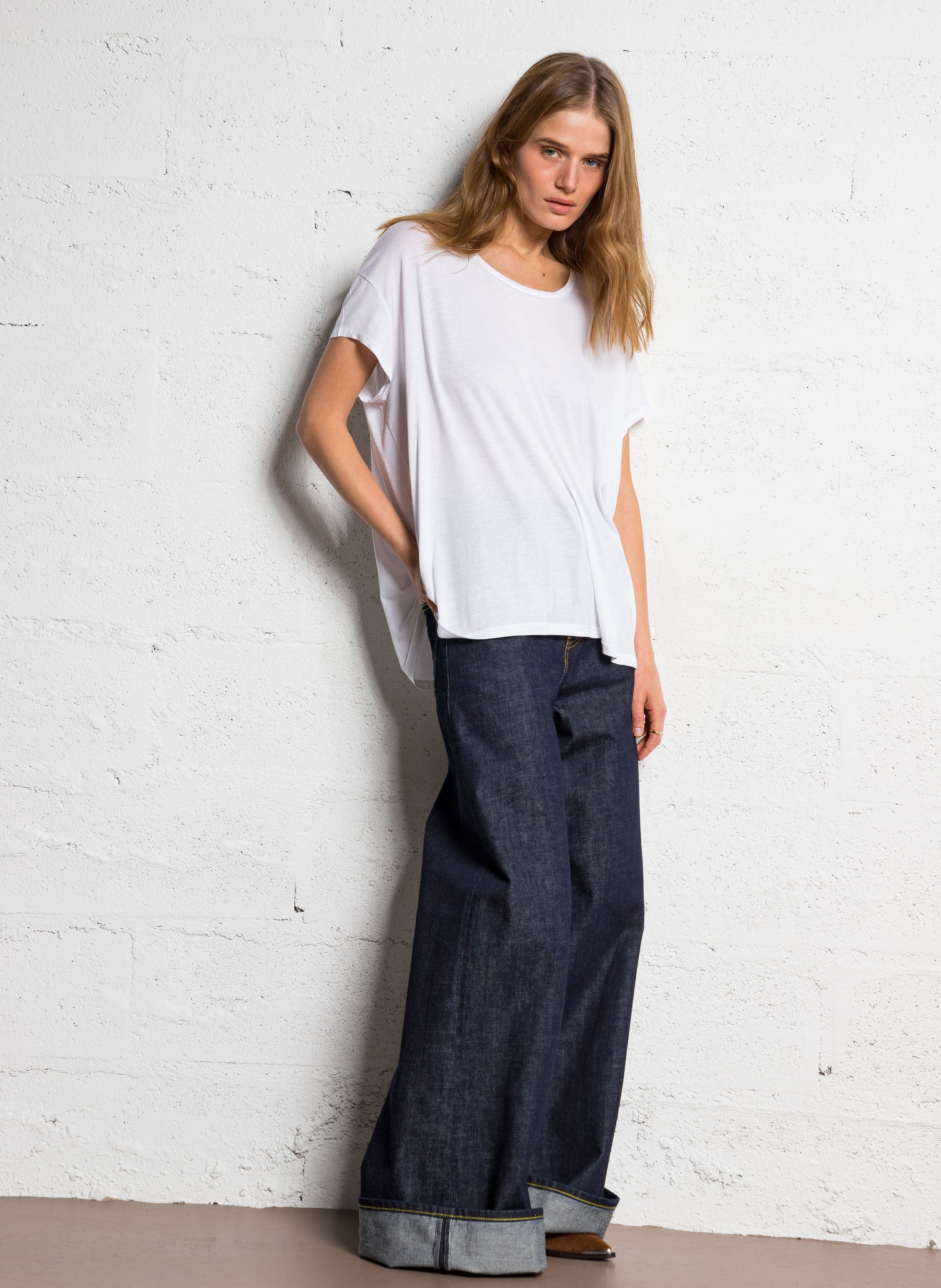 Tee-shirt col rond ample MARGAUX LONNBERG Blanc