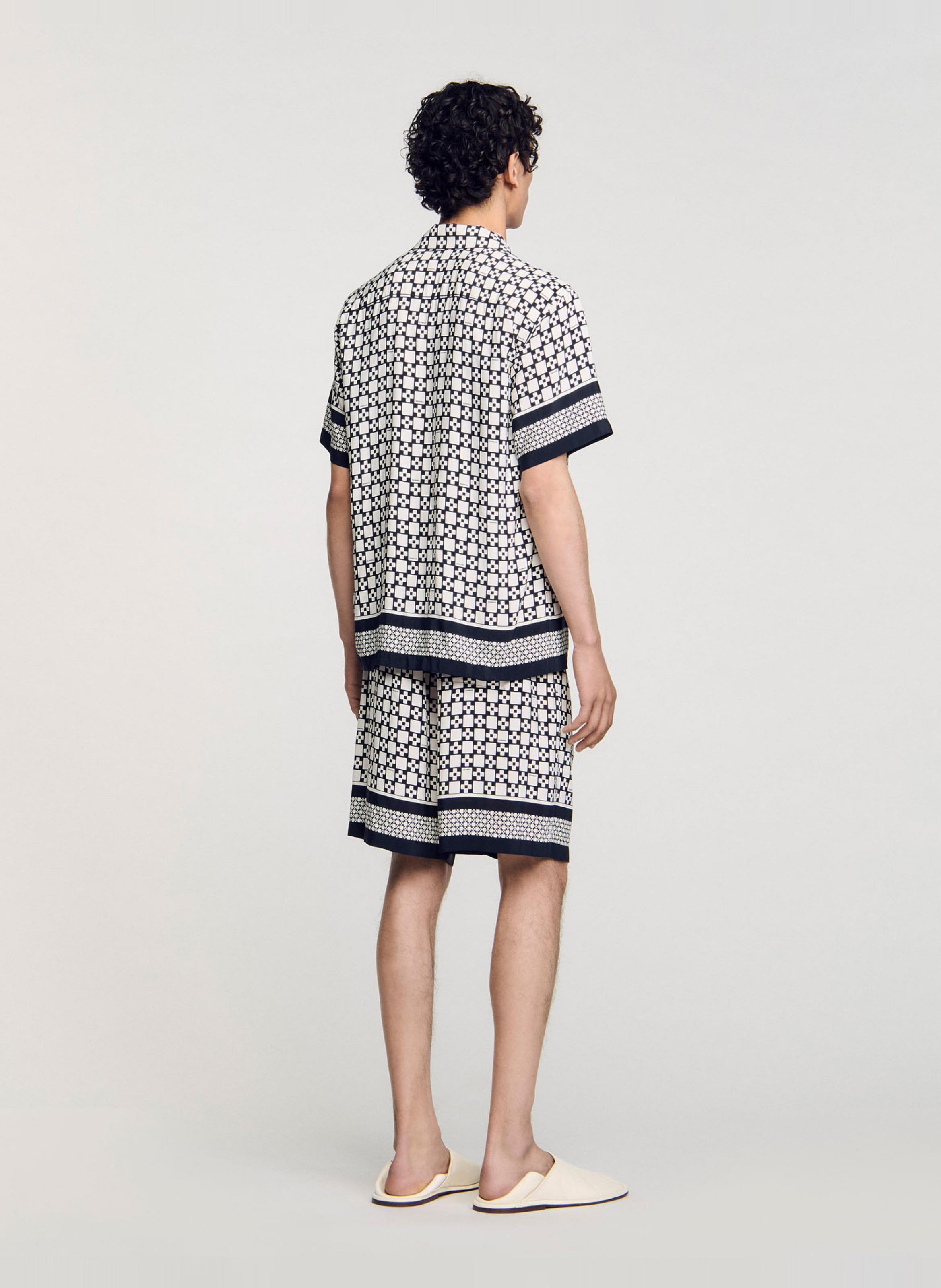 Chemisier droit imprimé SANDRO Noir