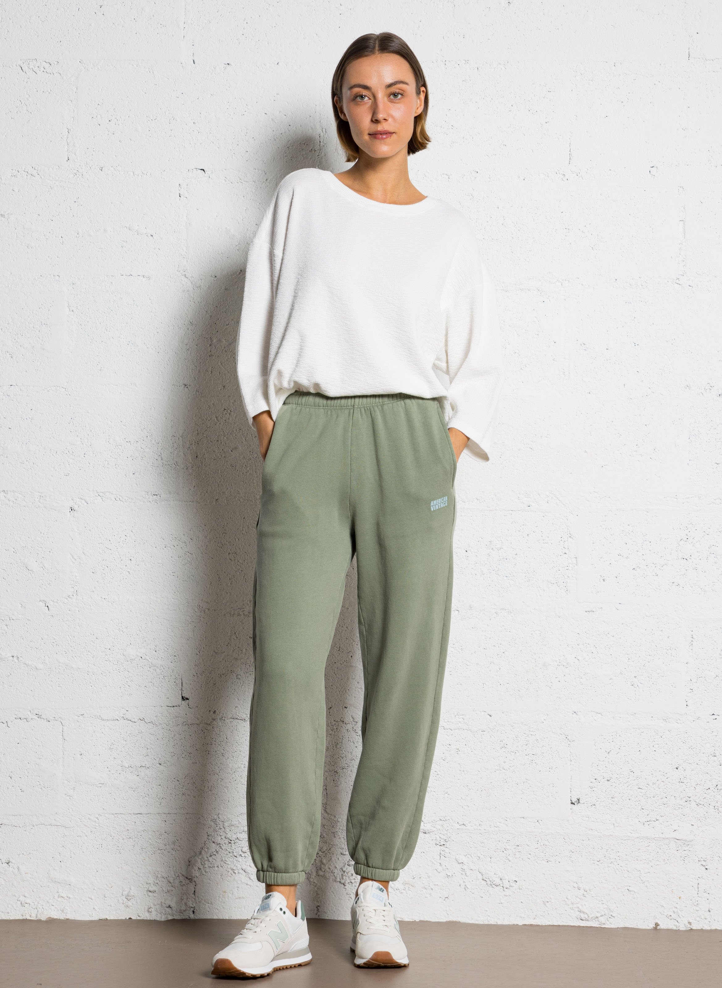 Tee-shirt ample manches 7/8ème AMERICAN VINTAGE Blanc