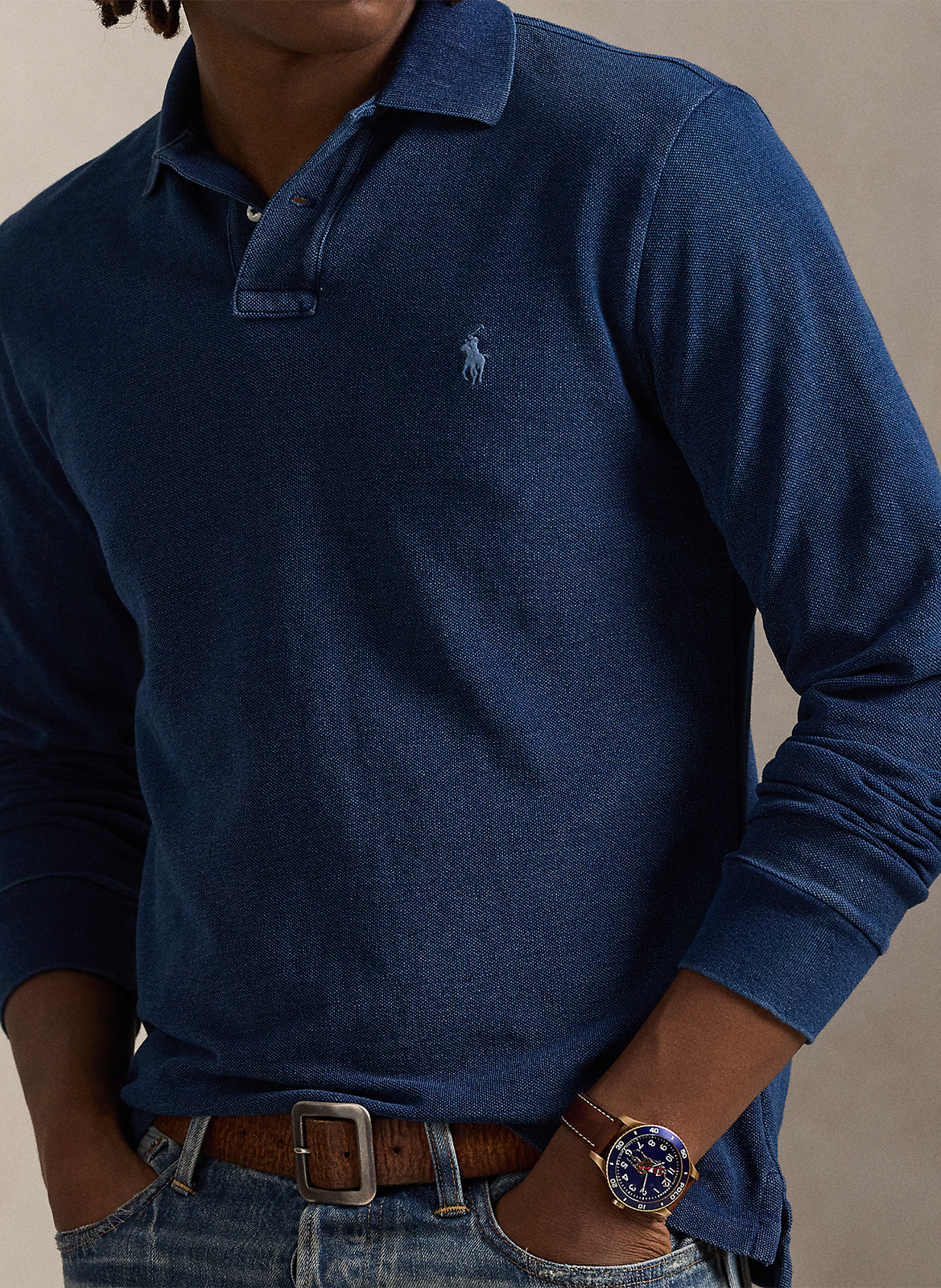 Slim-fit cotton polo shirt POLO RALPH LAUREN Blue