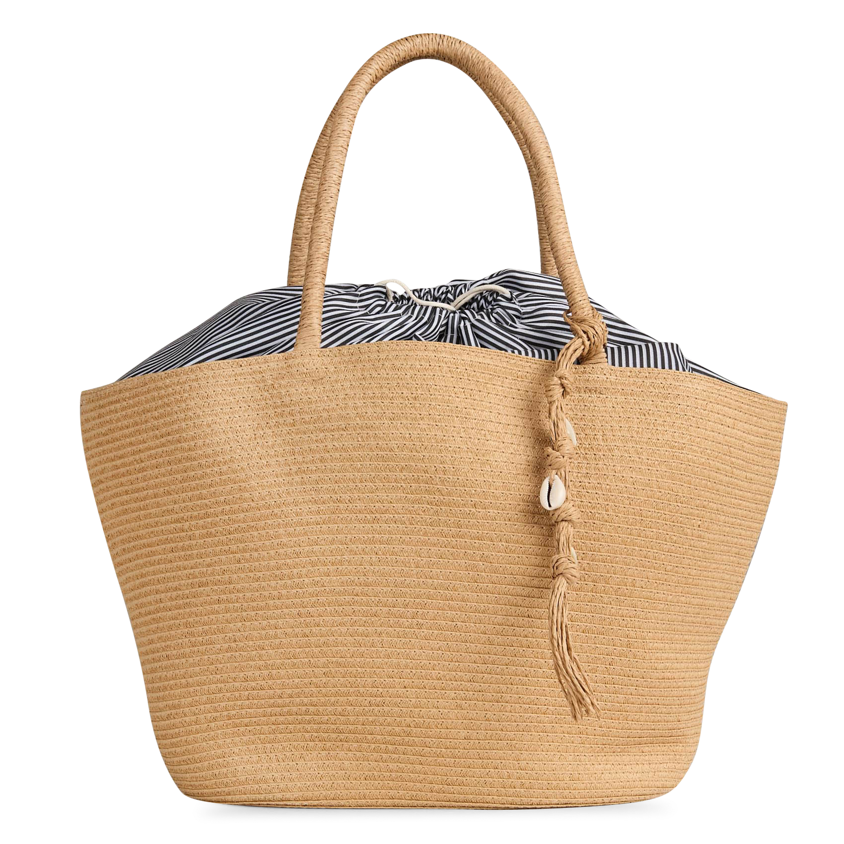Straw tote bag PIECES Beige