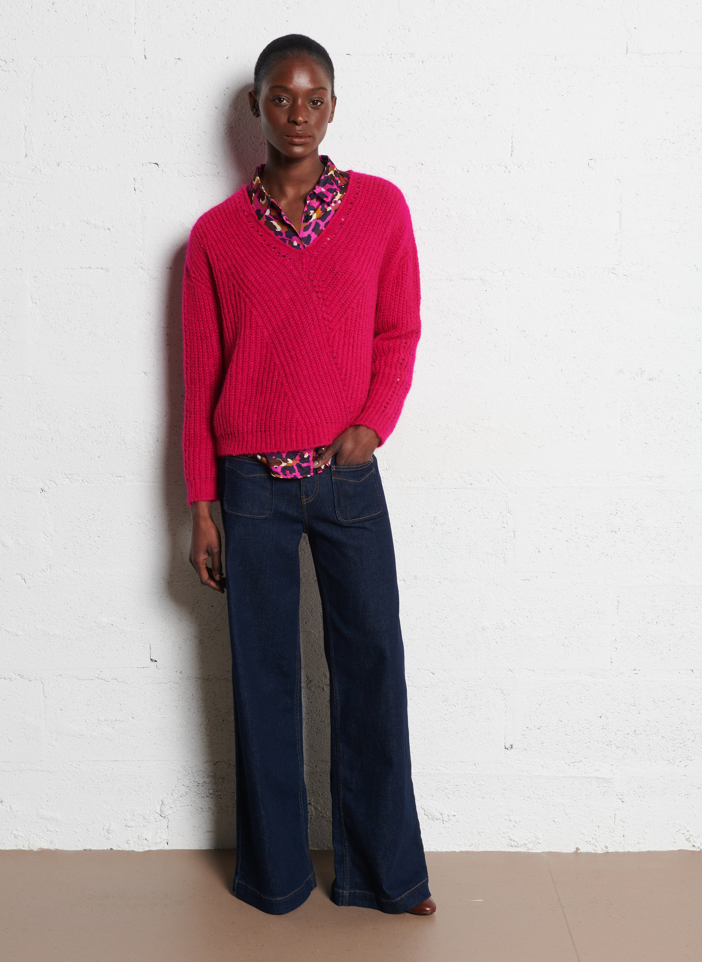 Pull oversize col V ONE STEP Rose