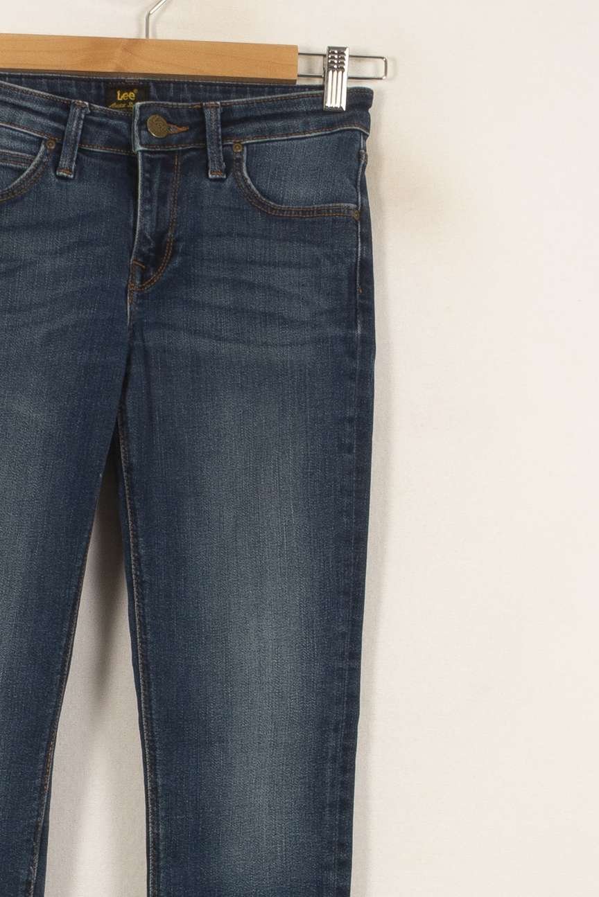 Cropped slim jeans with studs LEE - Seconde Main Blue