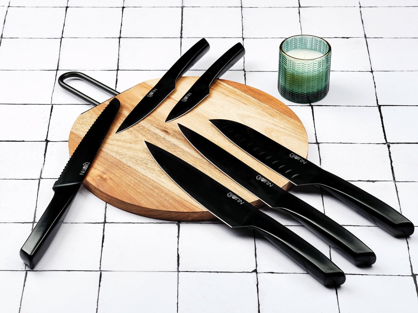 Jensen kitchen knives - 6 pieces BJORN Black