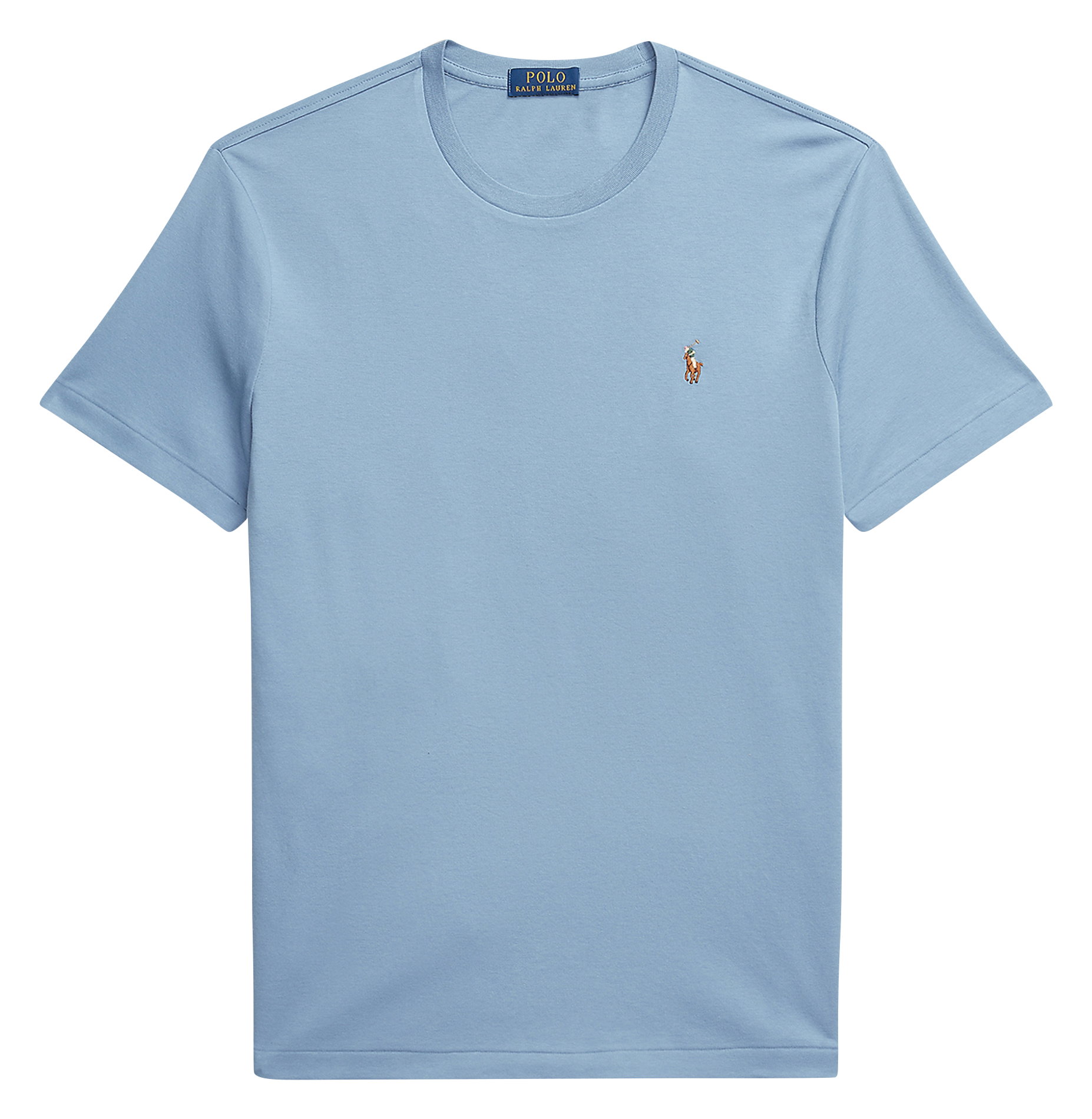 Tee-shirt col rond slim-fit en coton pima avec Pony Player POLO RALPH LAUREN Bleu