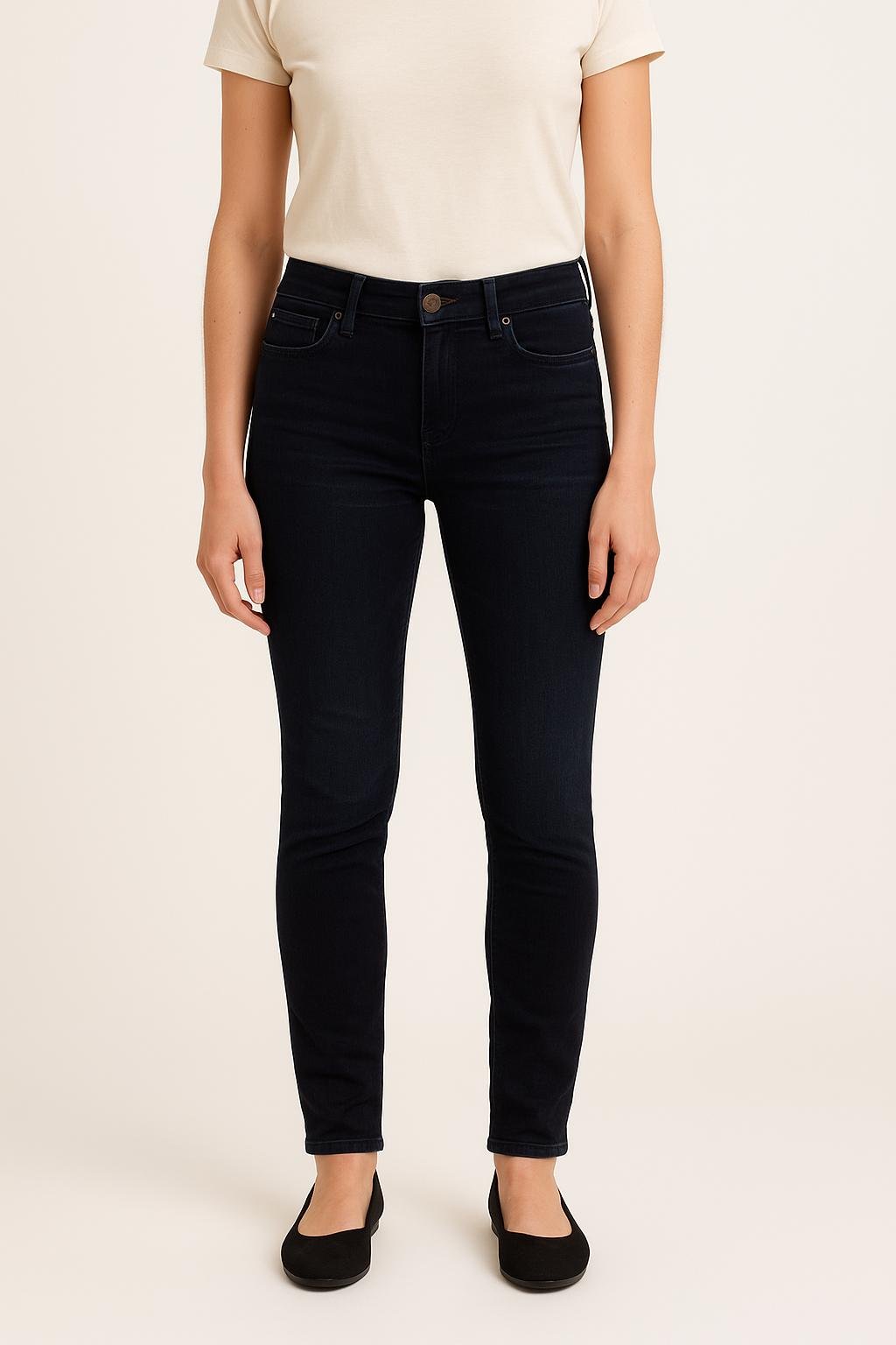 Cropped slim jeans with studs ACNE STUDIOS - Seconde Main Blue