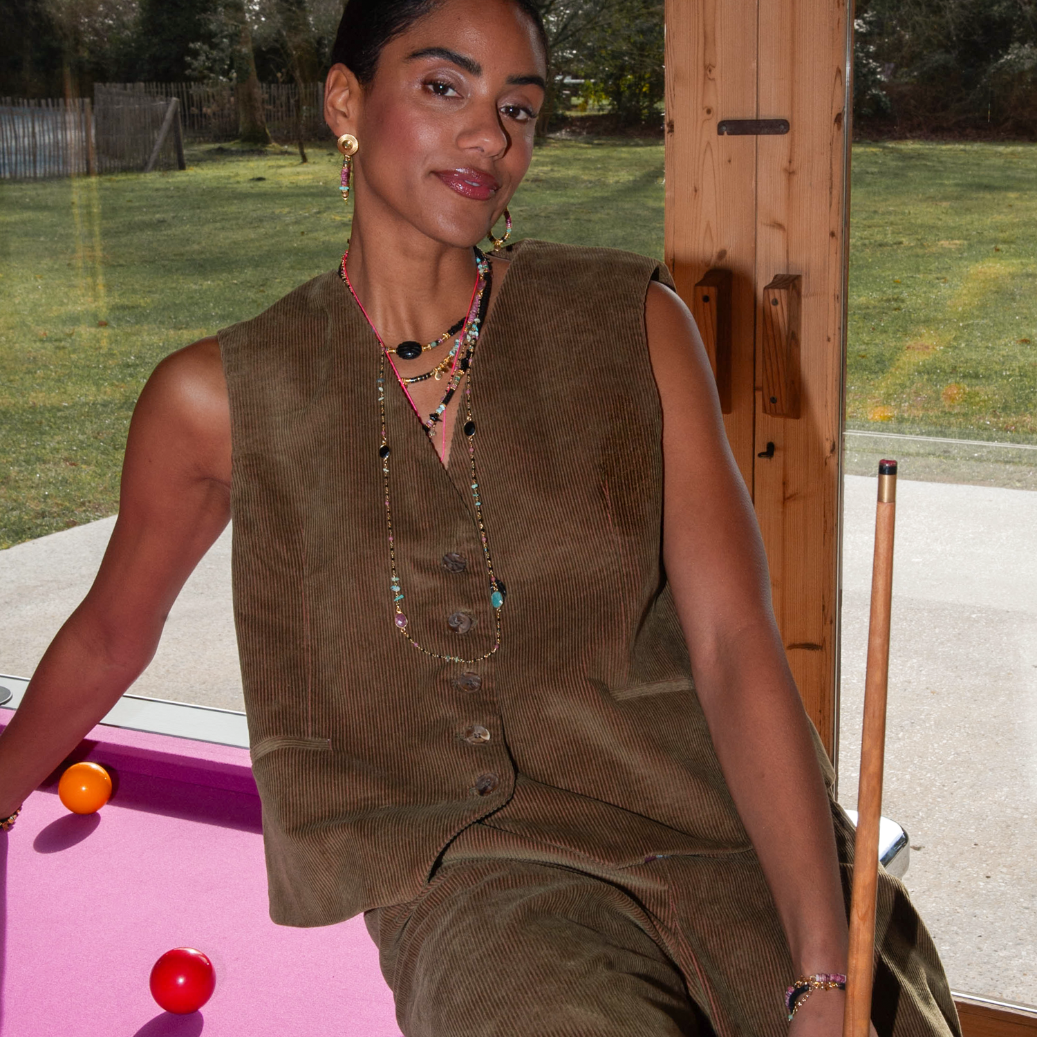 Sautoir multipierres - elsa L'ATELIER DES DAMES Doré