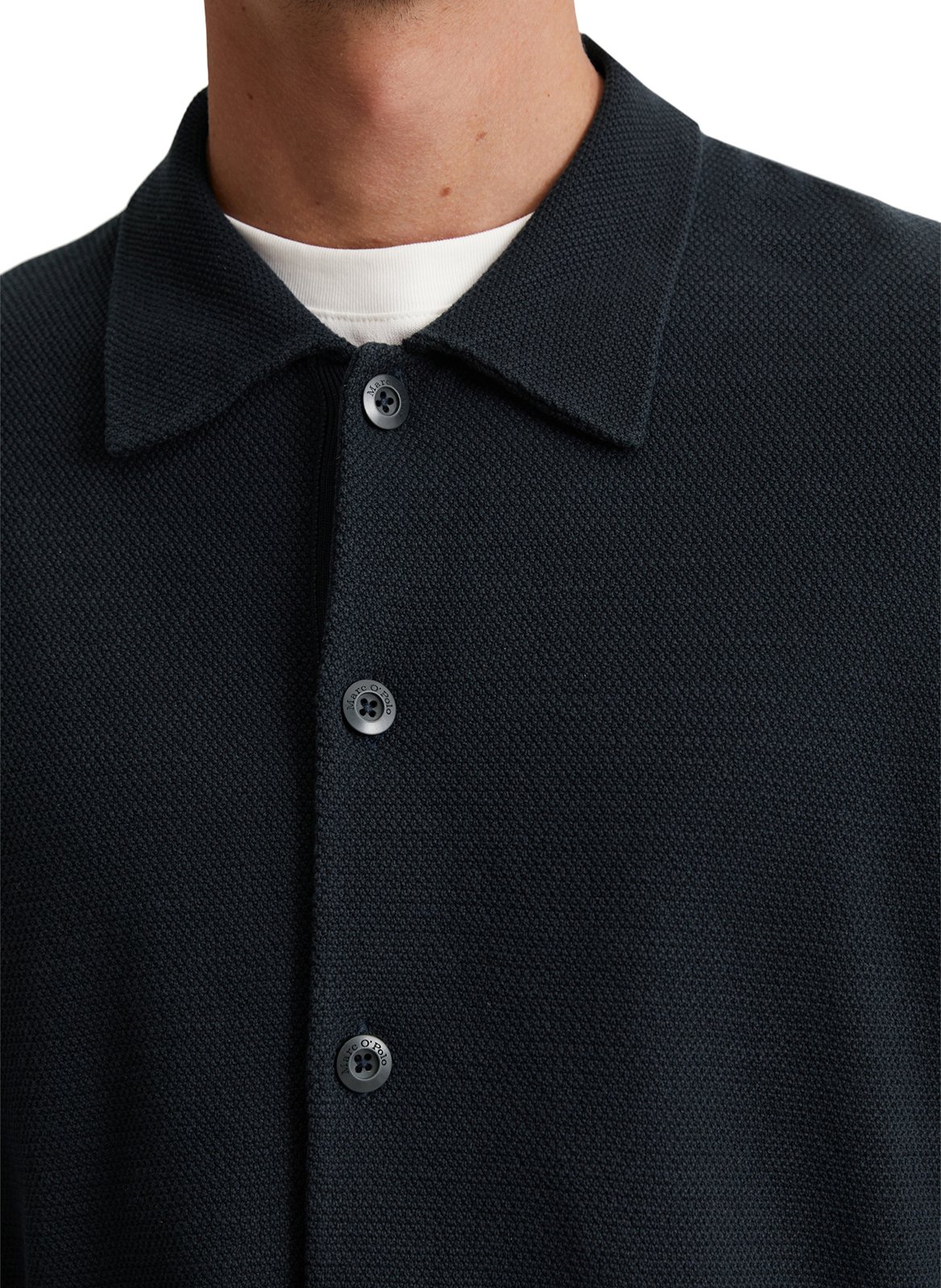 Gilet col classique en coton MARC O'POLO Bleu