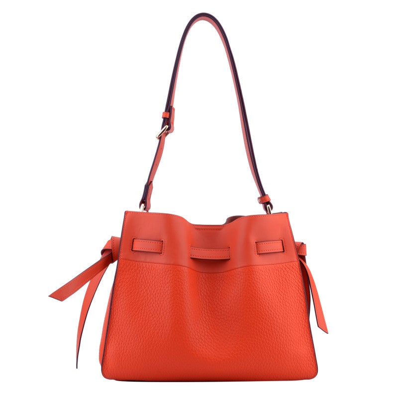 Shoulder bag - cowhide leather POURCHET Red