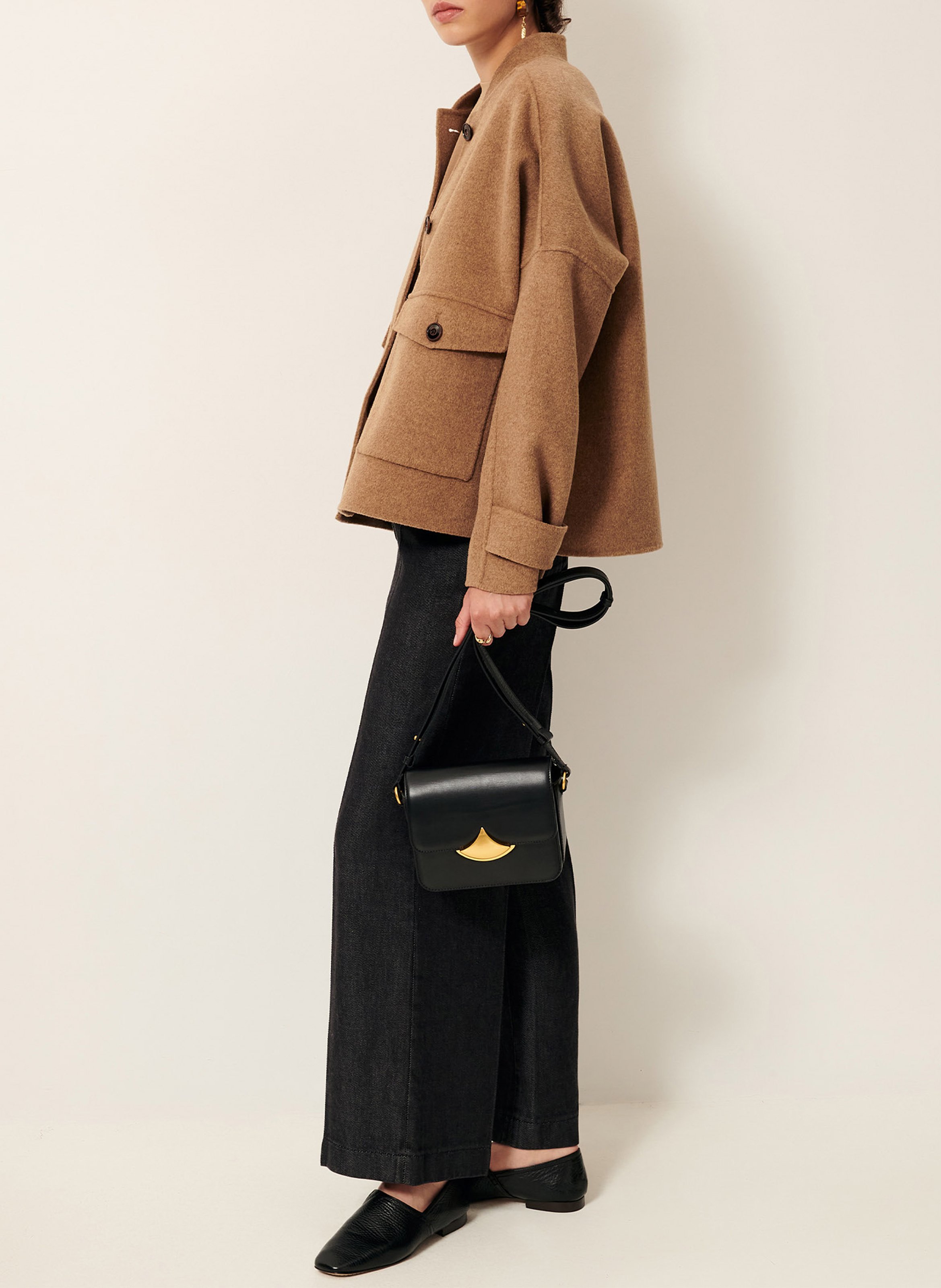 Straight wool mix jacket SESSUN Beige