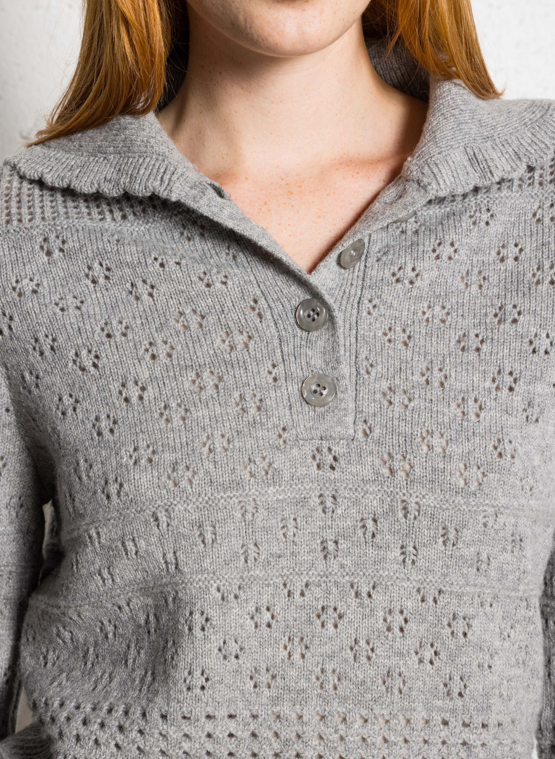 Straight wool sweater with Peter Pan collar PETITE MENDIGOTE Grey