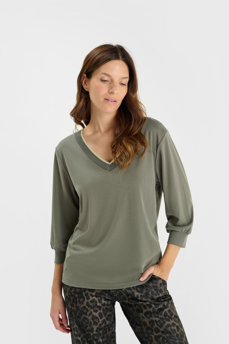 Tommy Badge T-shirt LE TEMPS DES CERISES Khaki