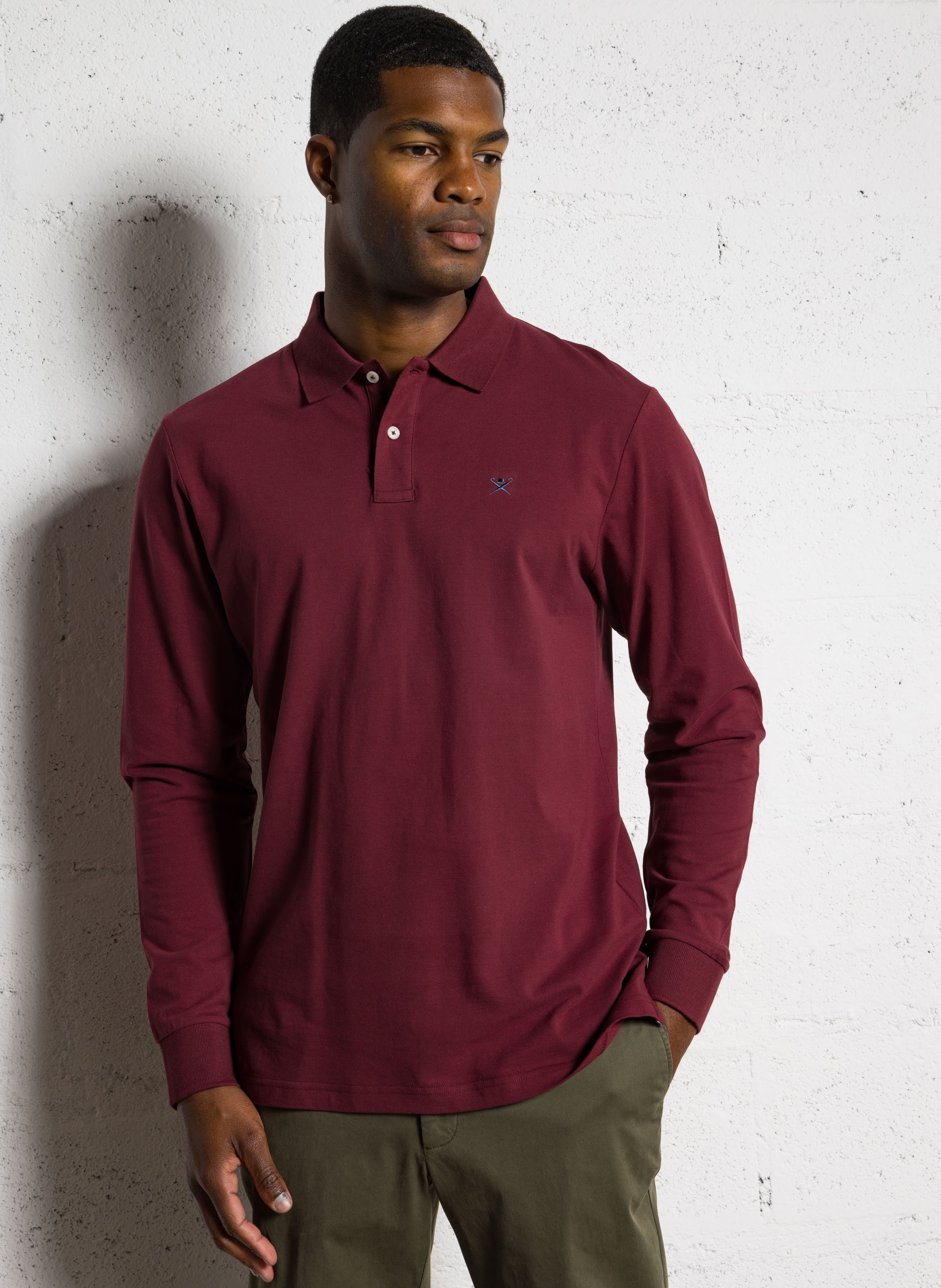 Polo manches longues en coton HACKETT